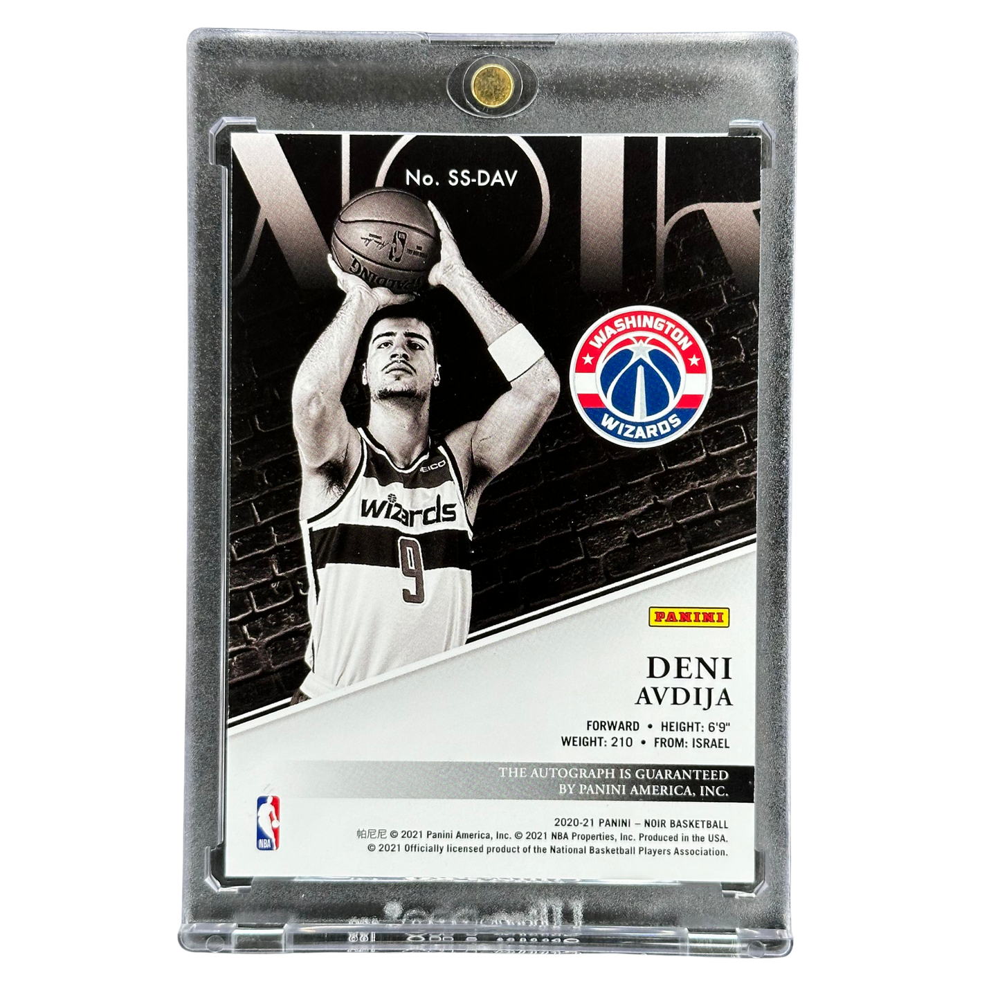 Deni Avdija 2020 Noir Silver Screen Debut RC Rookie Card Auto 63/99 #SS-DAV