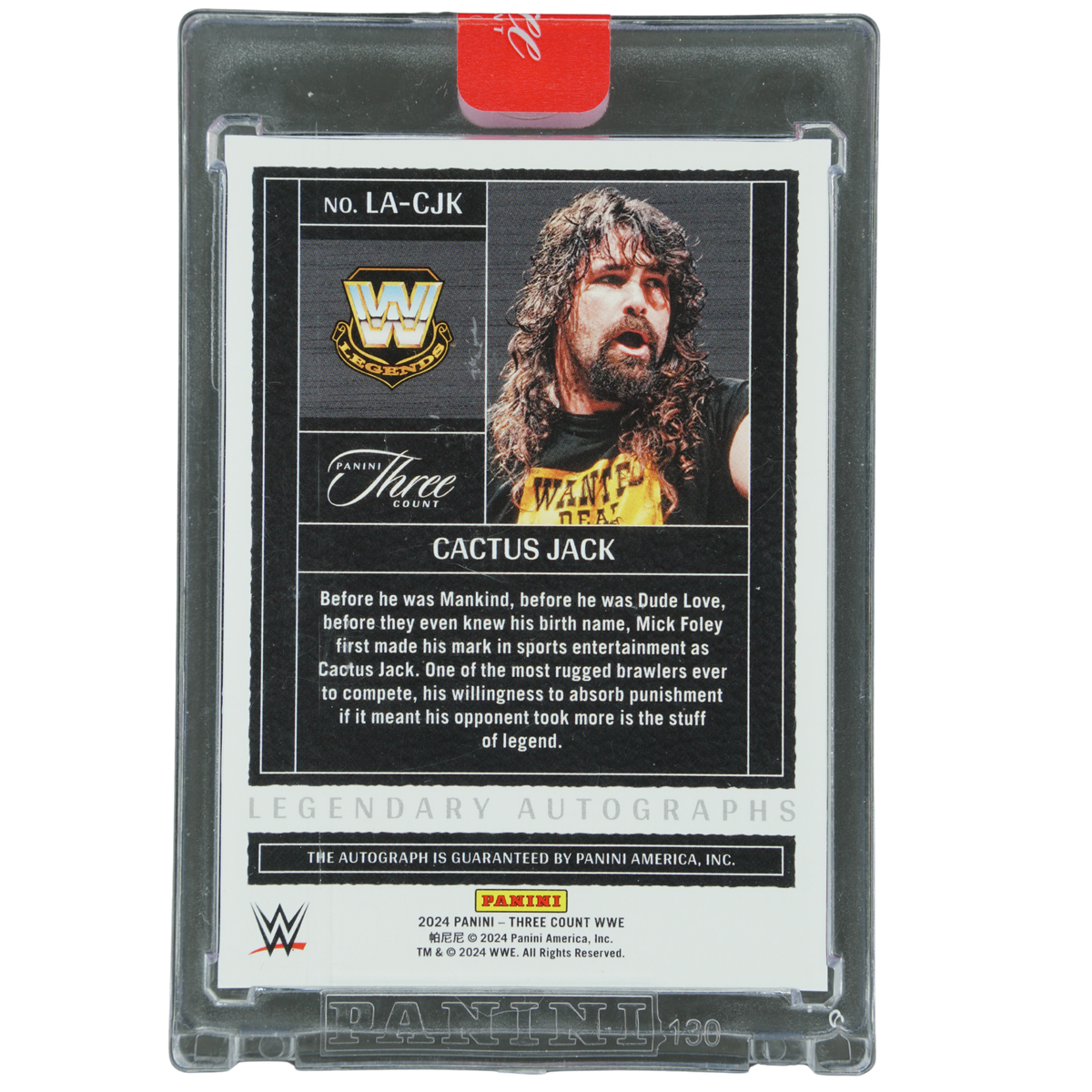 Cactus Jack 2024 Three Count Legendary Autographs 9/25 #LA-CJK