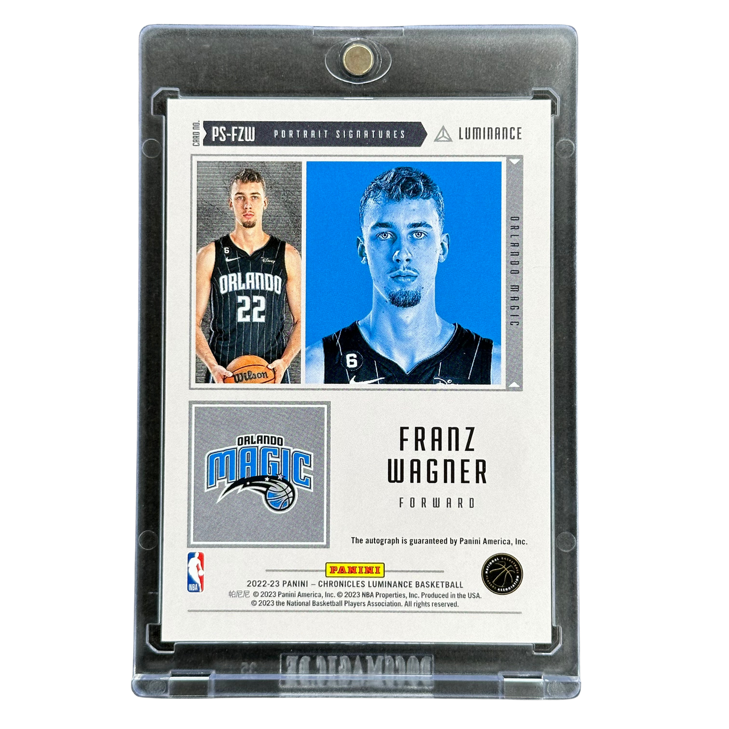 Franz Wagner 2022 Luminance Portrait Auto RC Rookie Card 10/25 #PS-FZW