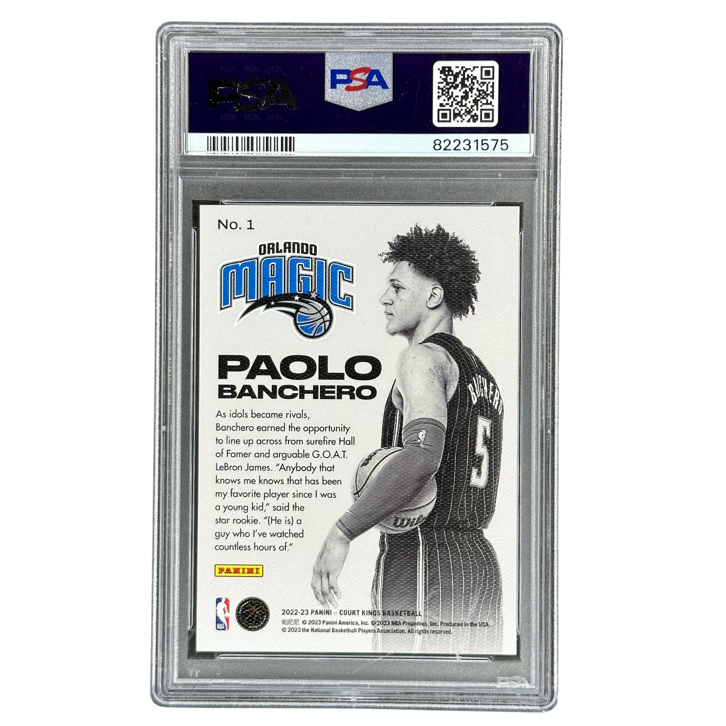 Paolo Banchero 2022 Court Kings Exclusive RC Rookie Card PSA 9 #1