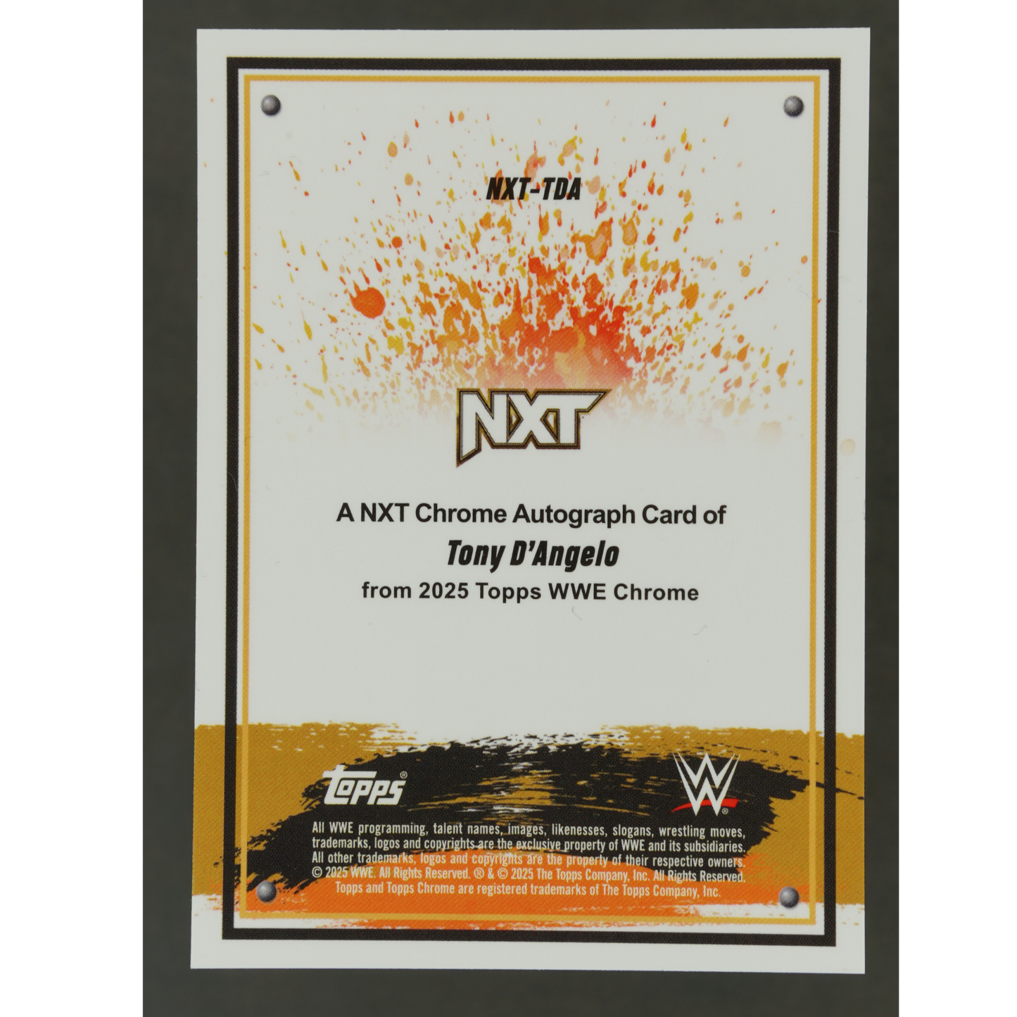 Tony D´Angelo 2025 Chrome NXT Auto #NXT-TDA