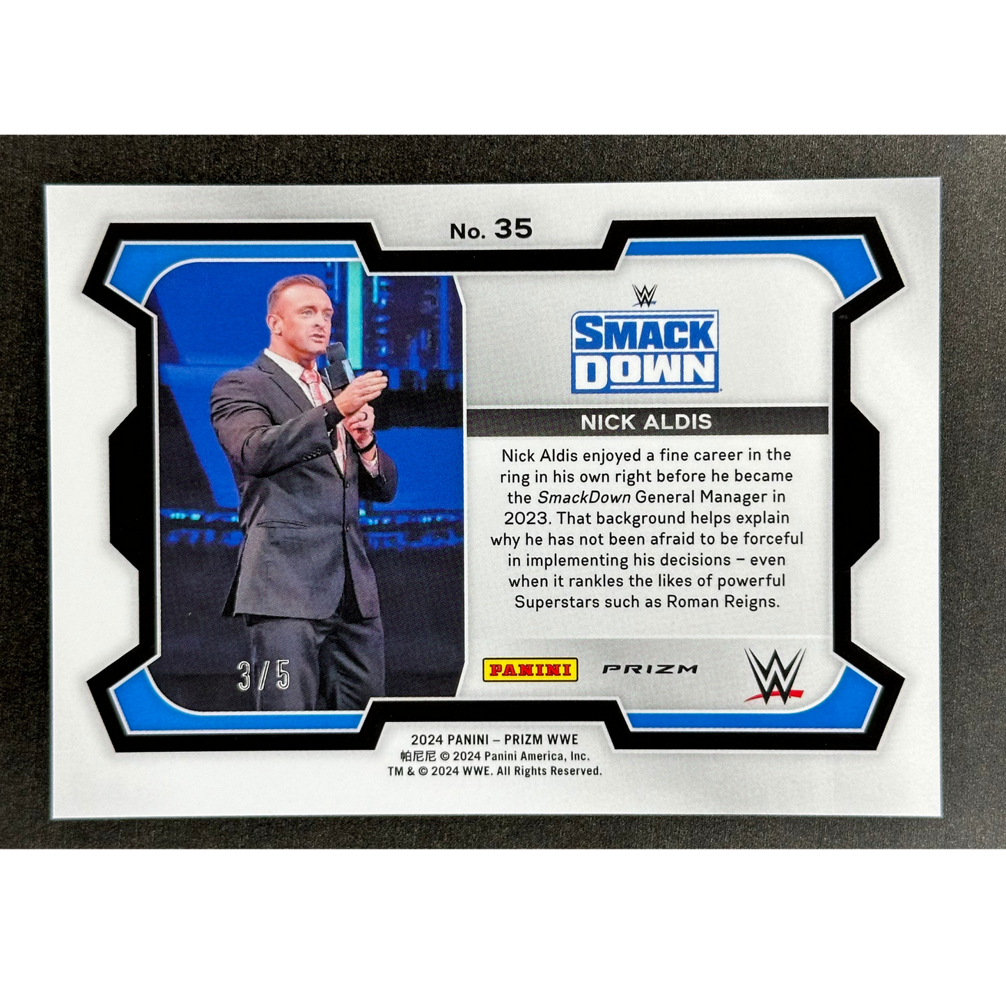 Nick Aldis 2024 Prizm Gold 3/5 #35