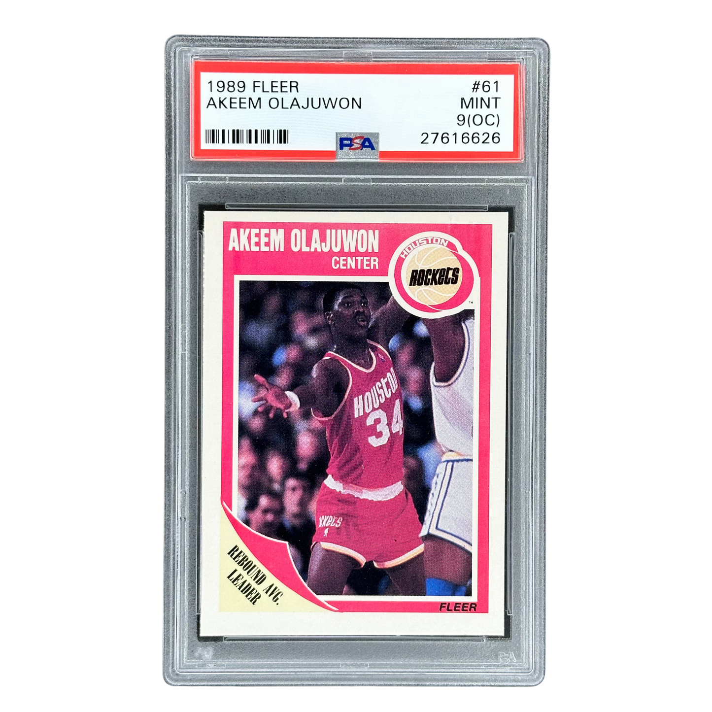Akeem (Hakeem) Olajuwon 1989 Fleer PSA 9 #61