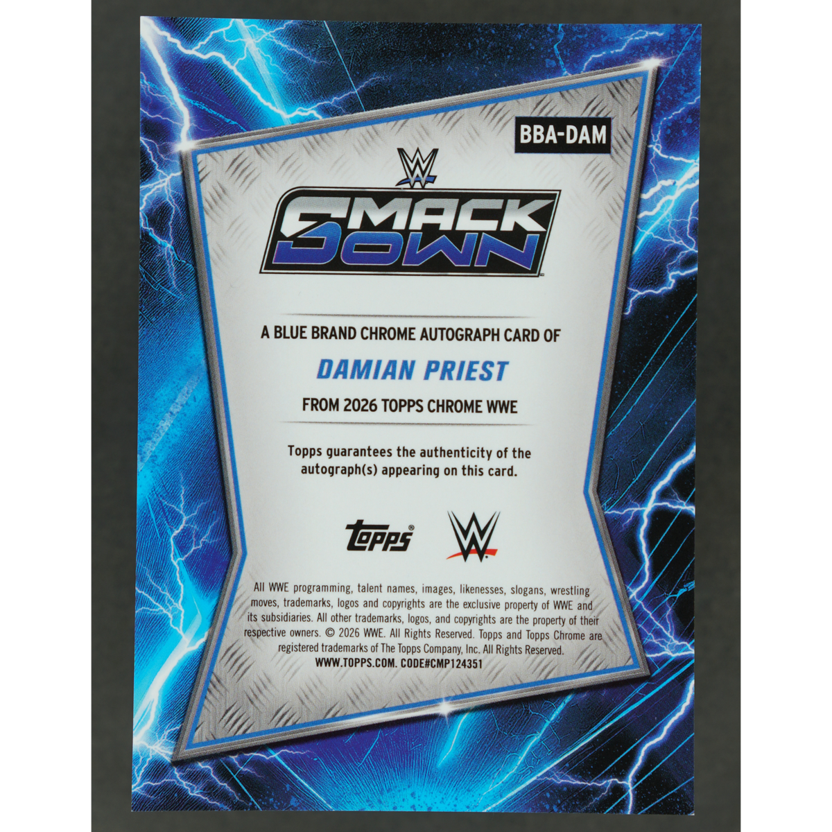 Damian Priest 2026 Chrome Blue Brand Auto #BBA-DAM