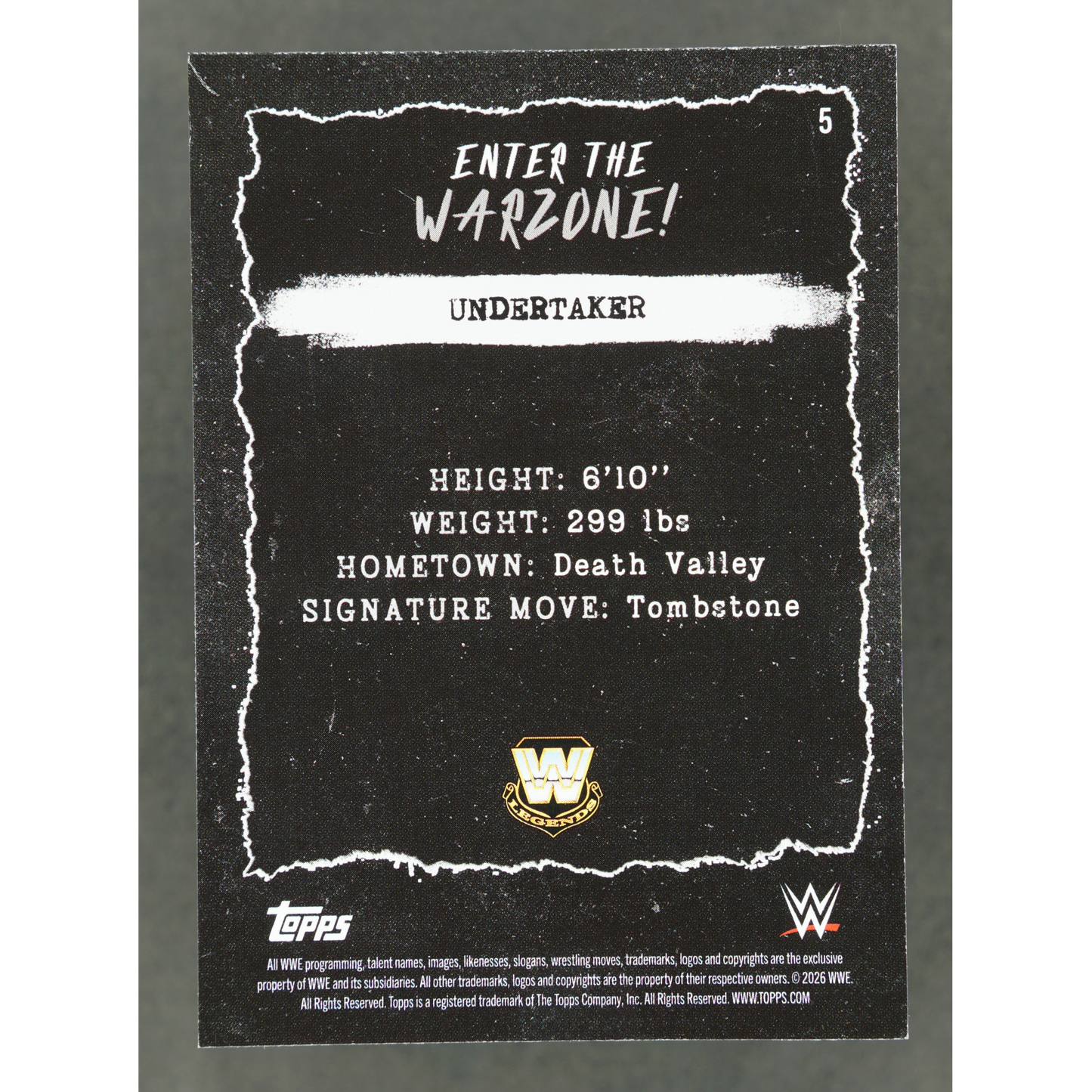 Undertaker 2026 WWE Decades Enter the Warzone 7/10 #5
