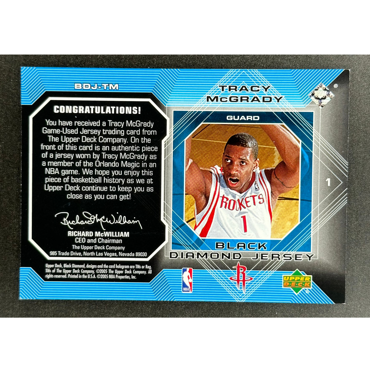 Tracy McGrady 2005 Black Diamond Jersey #BDJ-TM
