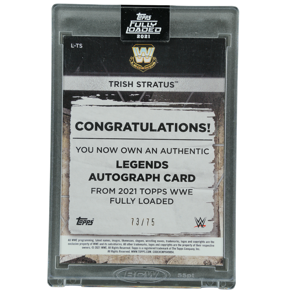Trish Stratus 2021 Fully Loaded Legends Auto 73/75 #L-TS