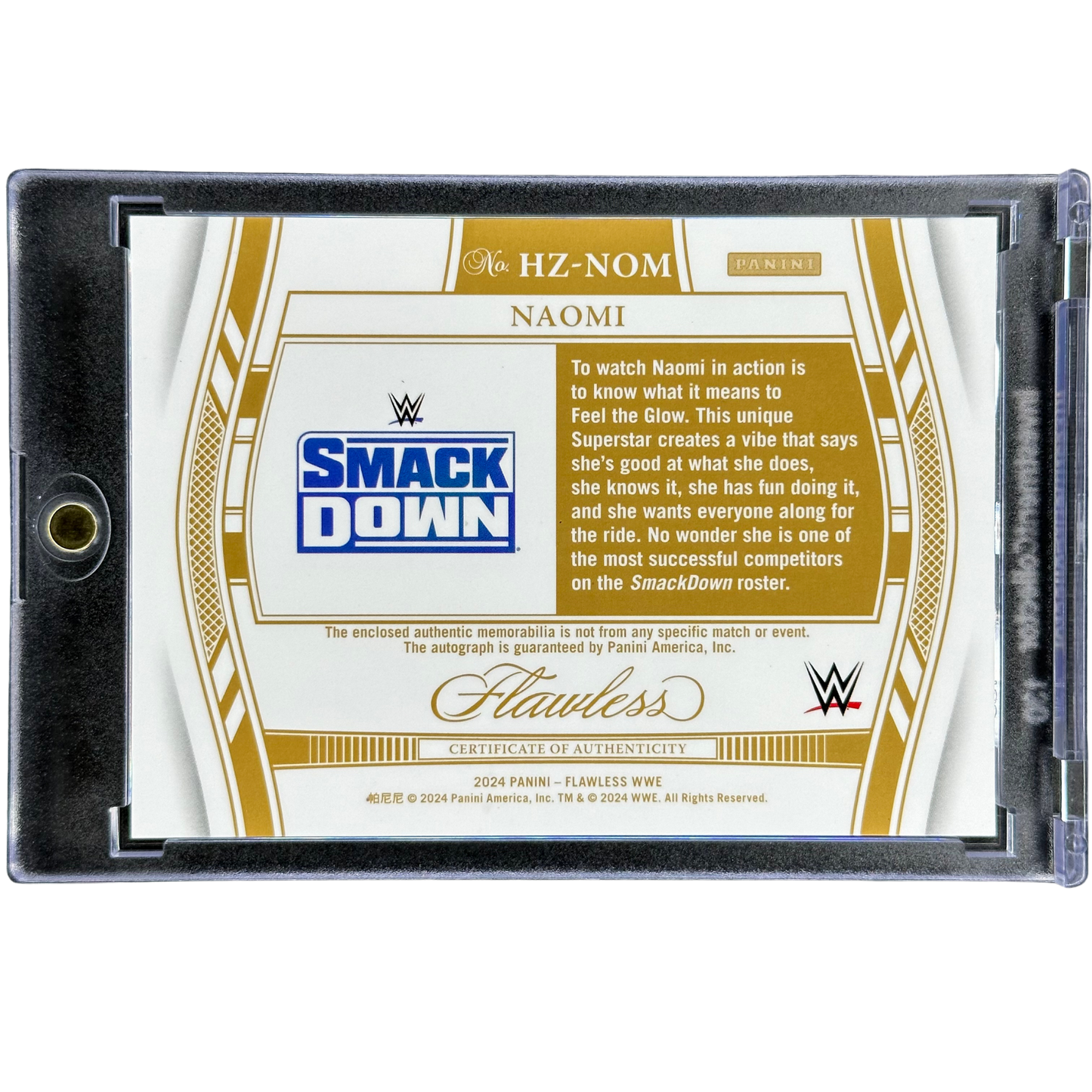 Naomi 2024 Flawless Memorabilia Auto 1/8 #HZ-NOM