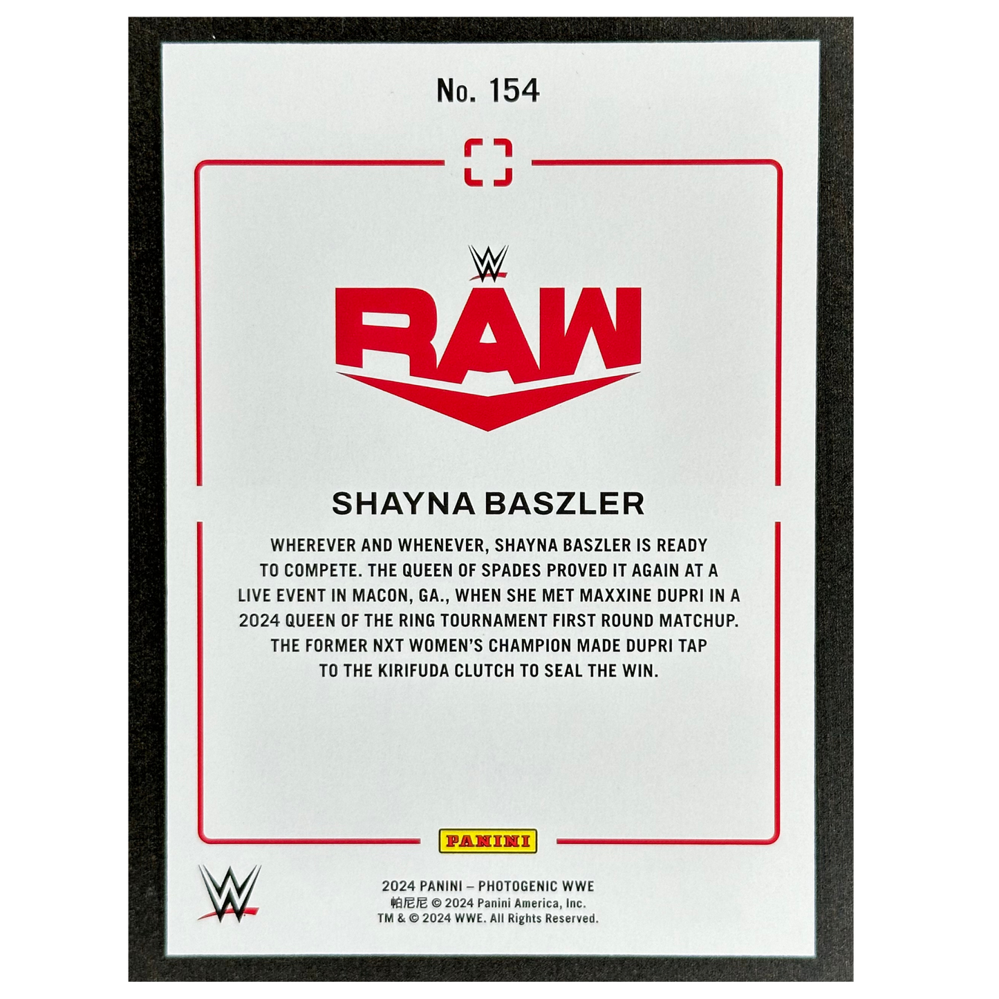 Shayna Baszler 2024 Photogenic Gold 3/10 #154
