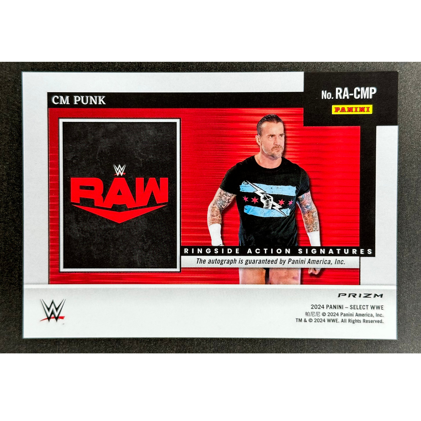CM Punk 2024 Select Ringside Action Signatures Auto #RA-CMP