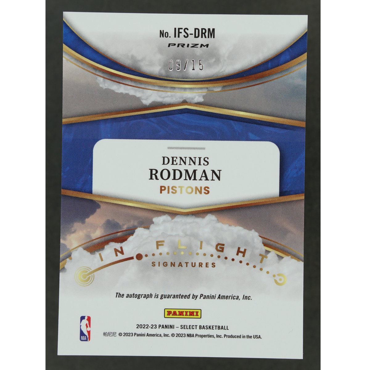 Dennis Rodman 2022-23 Select Auto 9/15 #IFS-DRM