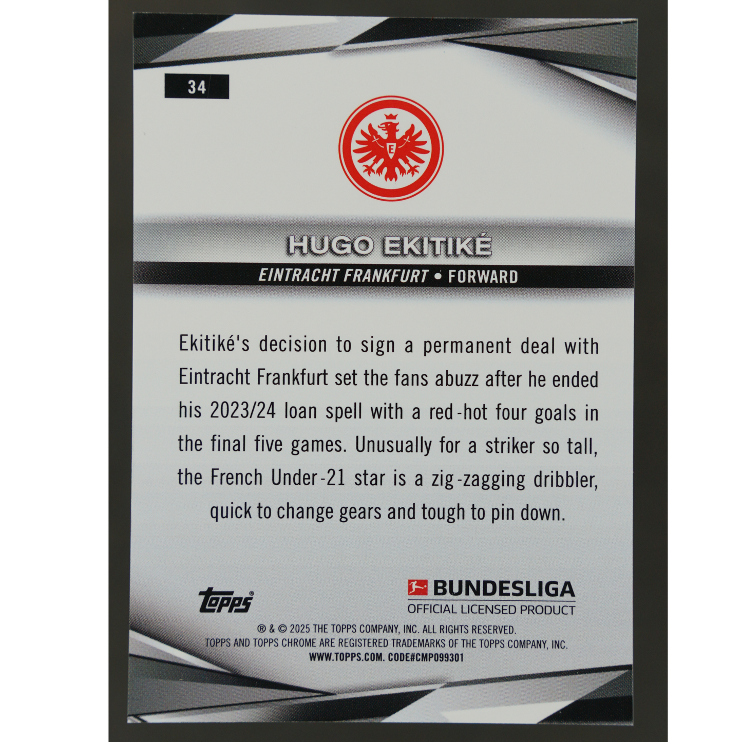 Hugo Ekitike 2025 Chrome 30/75 #34