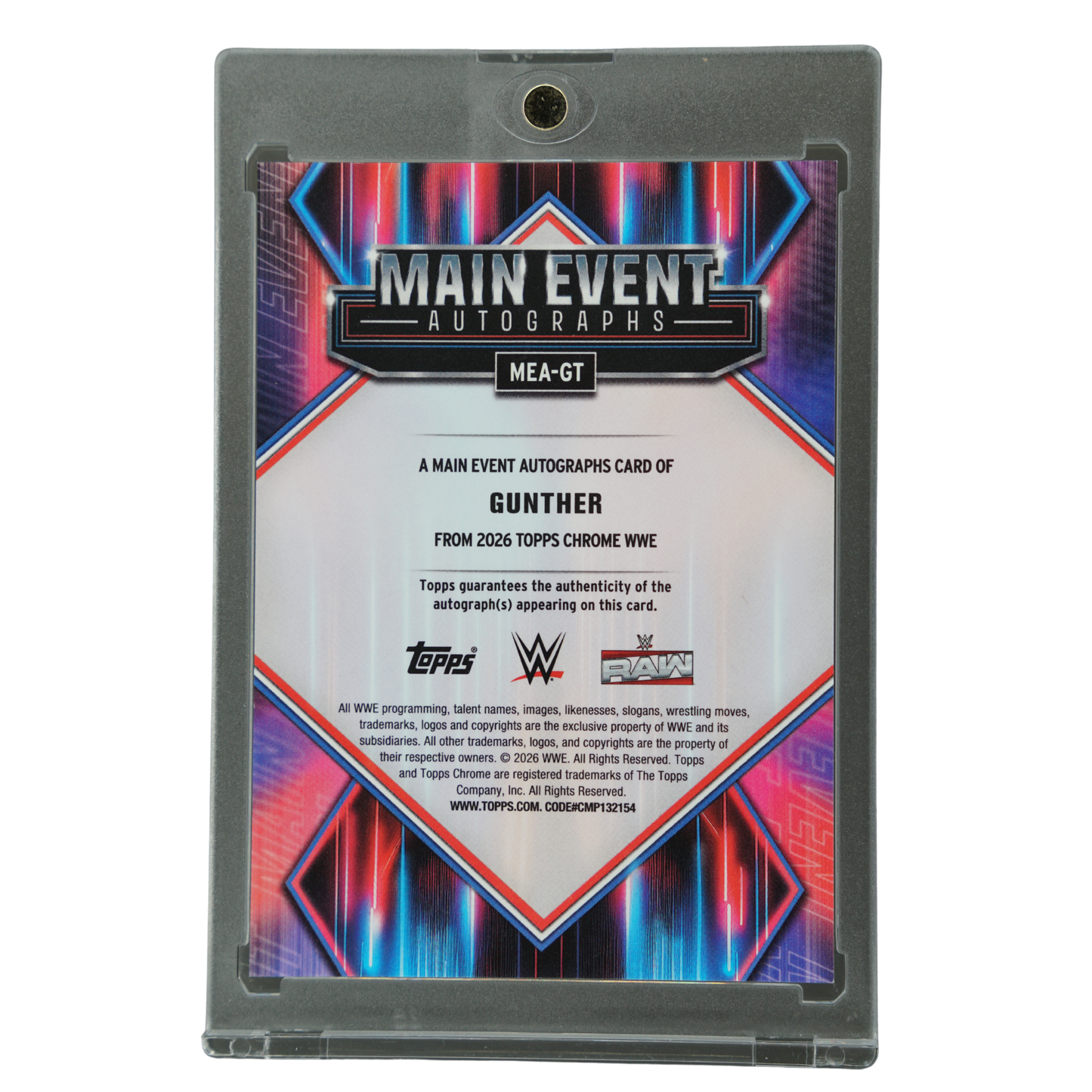 Gunther 2026 Chrome Main Event Auto Gold 5/50 #MEA-GT