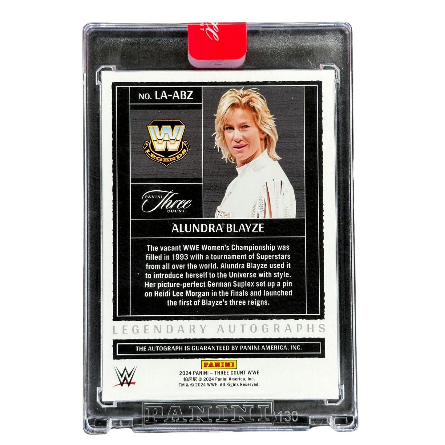 Alundra Blayze 2024 Three Count Legendary Auto 8/15 #LA-ABZ