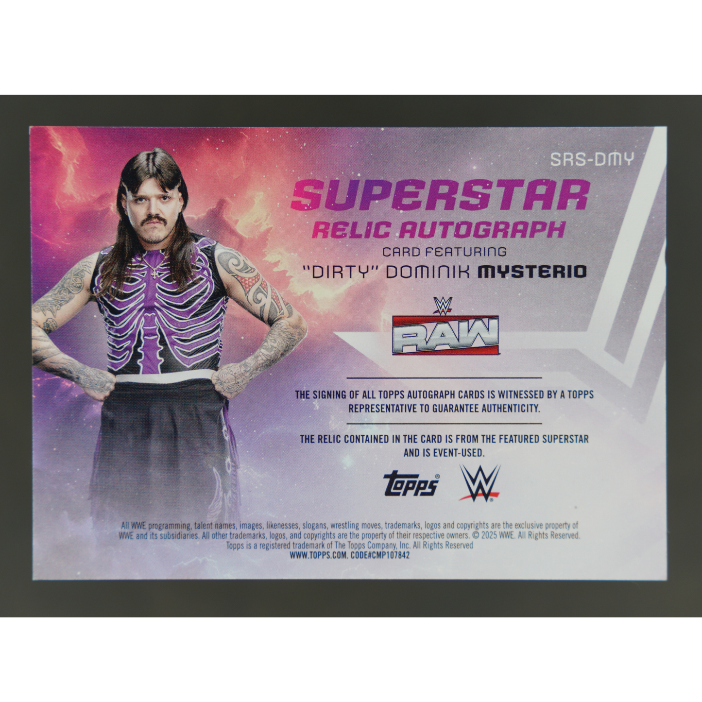 "Dirty" Dominik Mysterio 2025 Universe Relic Auto 97/99 #SRS-DMY