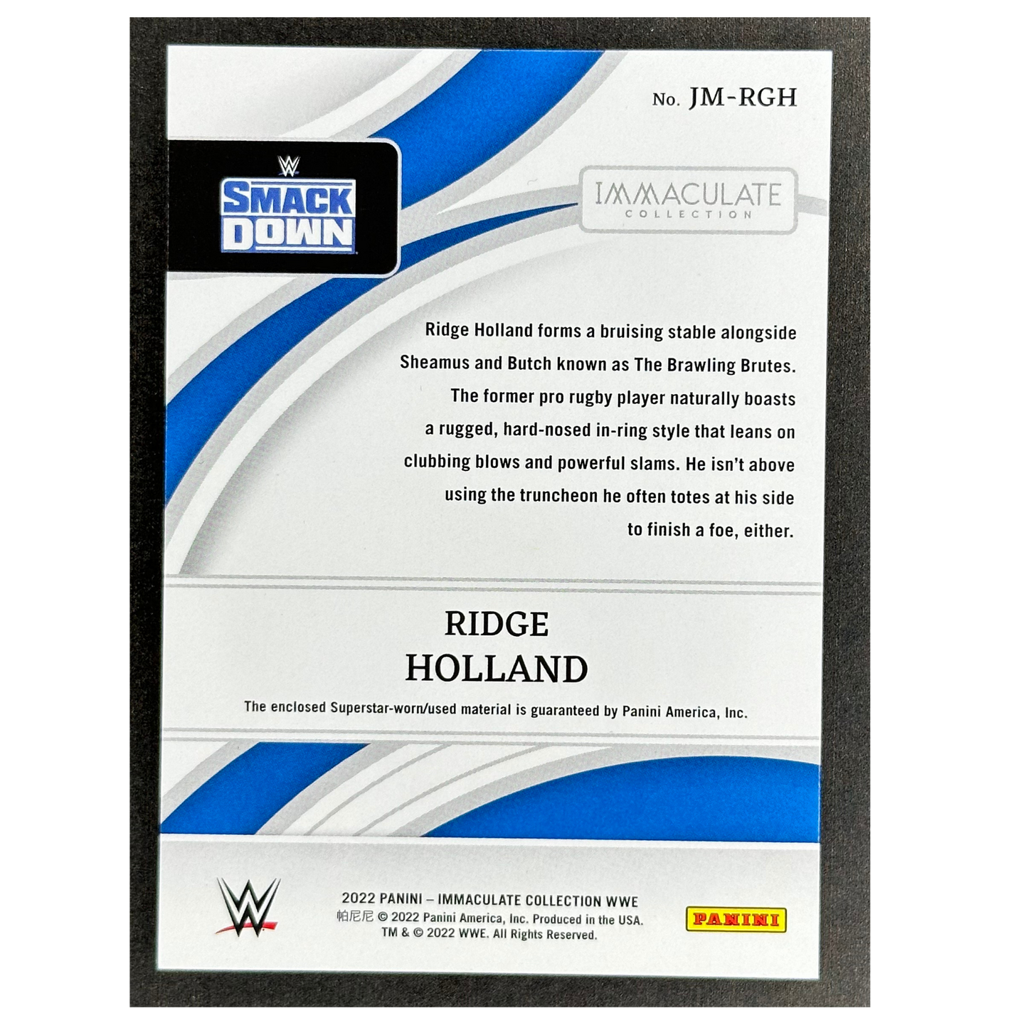 Ridge Holland 2022 Immaculate Jumbo Memorabilia 5/29 #JM-RGH