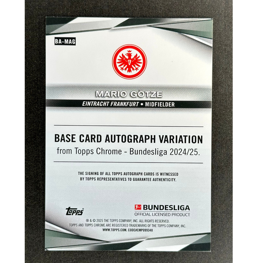 Mario Götze 2025 Chrome Bundesliga 42/52 Auto #BA-MAG