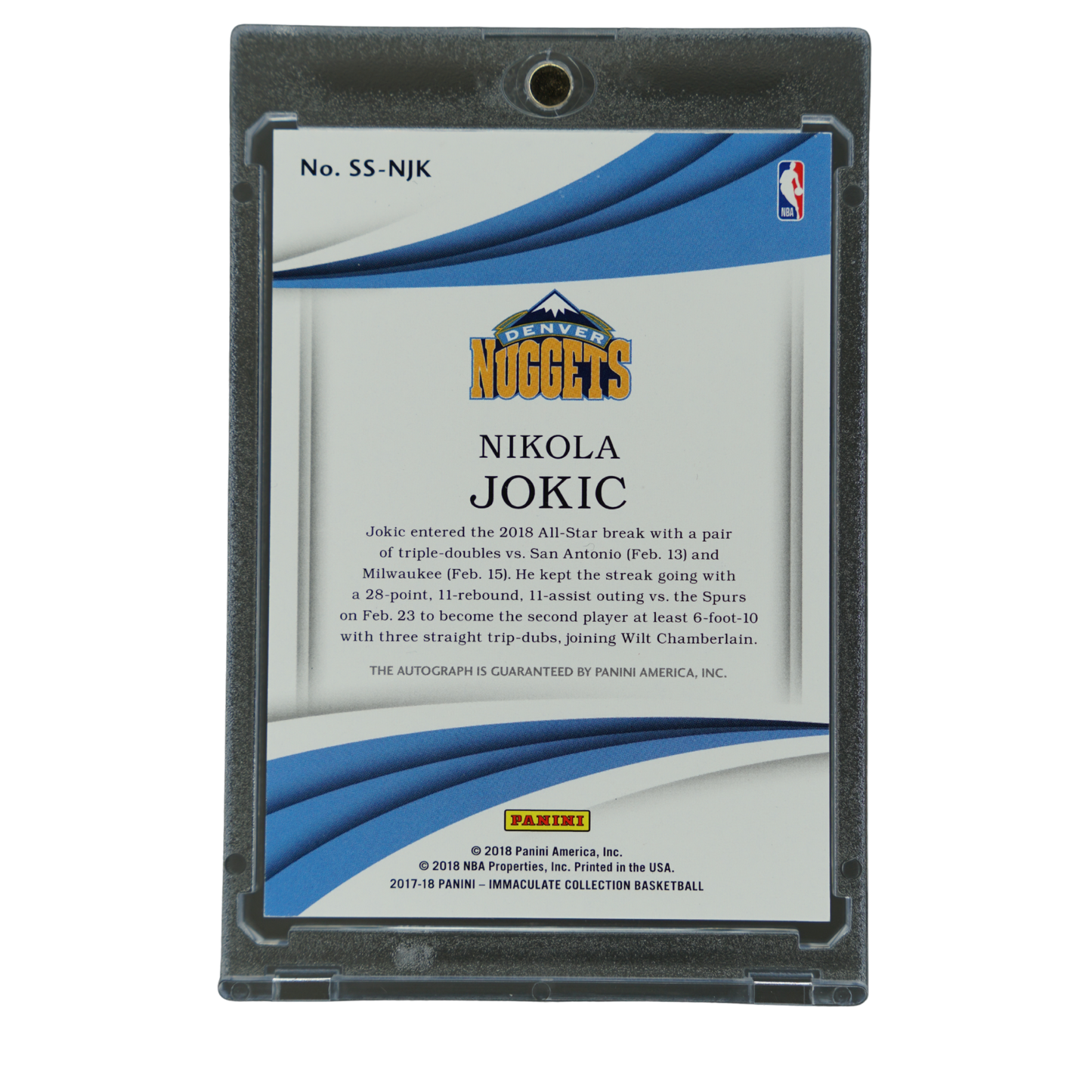 Nikola Jokic 2018 Immaculate Auto 80/99 #SS-NJK
