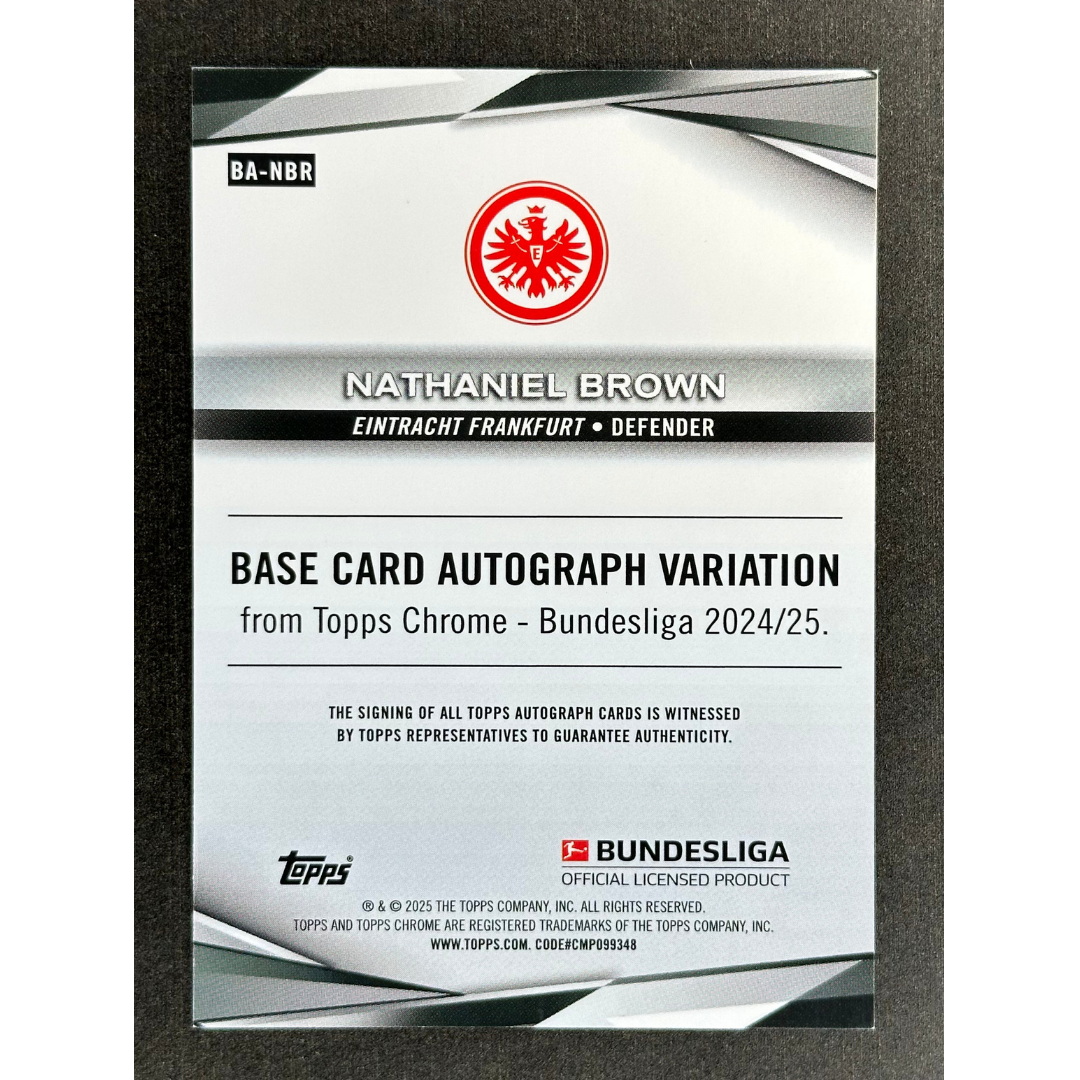 Nathaniel Brown 2025 Chrome Bundesliga RC Rookie Card Auto 14/50 #BA-NBR