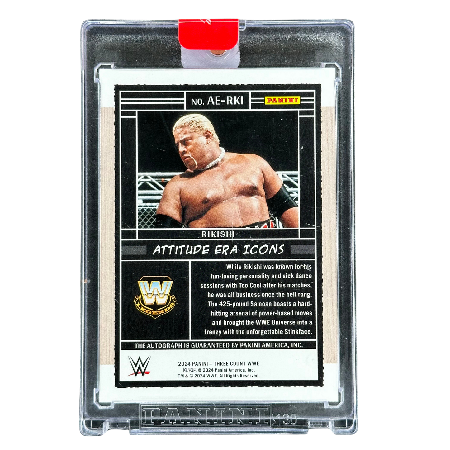 Rikishi 2024 Three Count Attitude Era Icons Auto 25/99 #AE-RKI