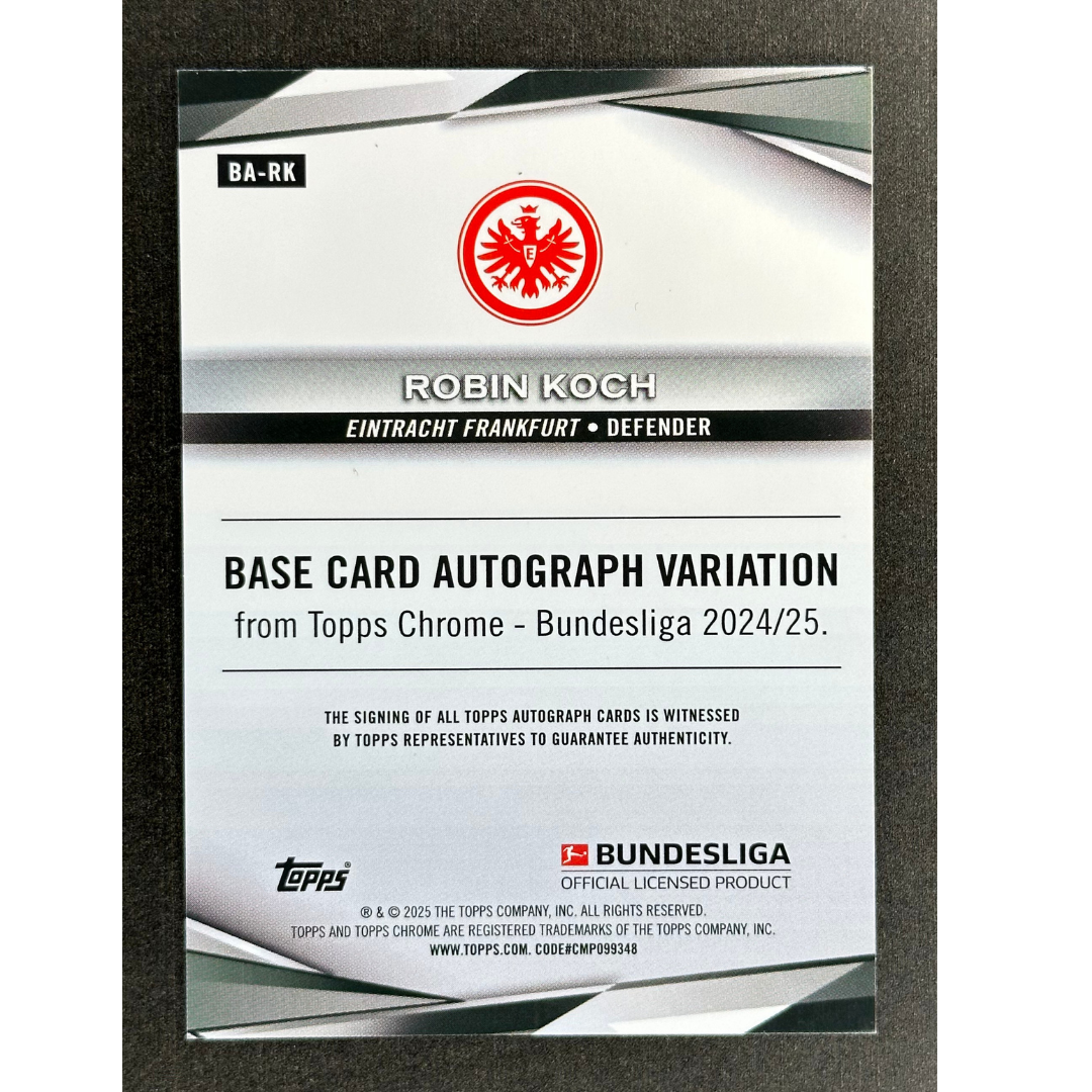 Robin Koch 2025 Chrome Bundesliga Orange Auto 2/25 #BA-RK