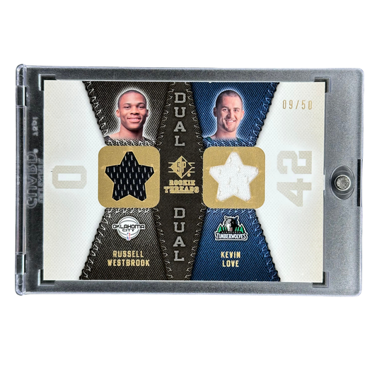 Russel Westbrook und Kevin Love 2008 Dual Rookie Threads Memorabilia 9/50 #RTD-LW