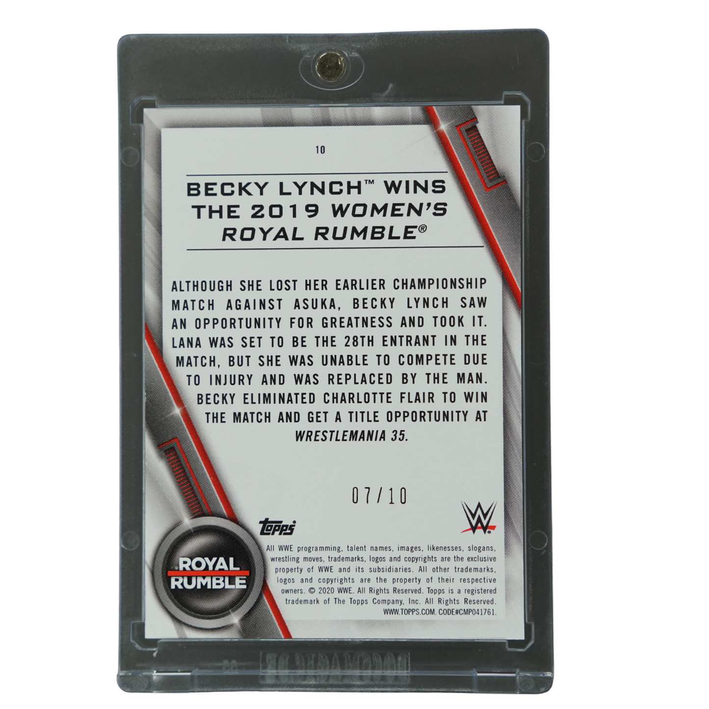 Becky Lynch 2020 Topps Royal Rumble 7/10 #10