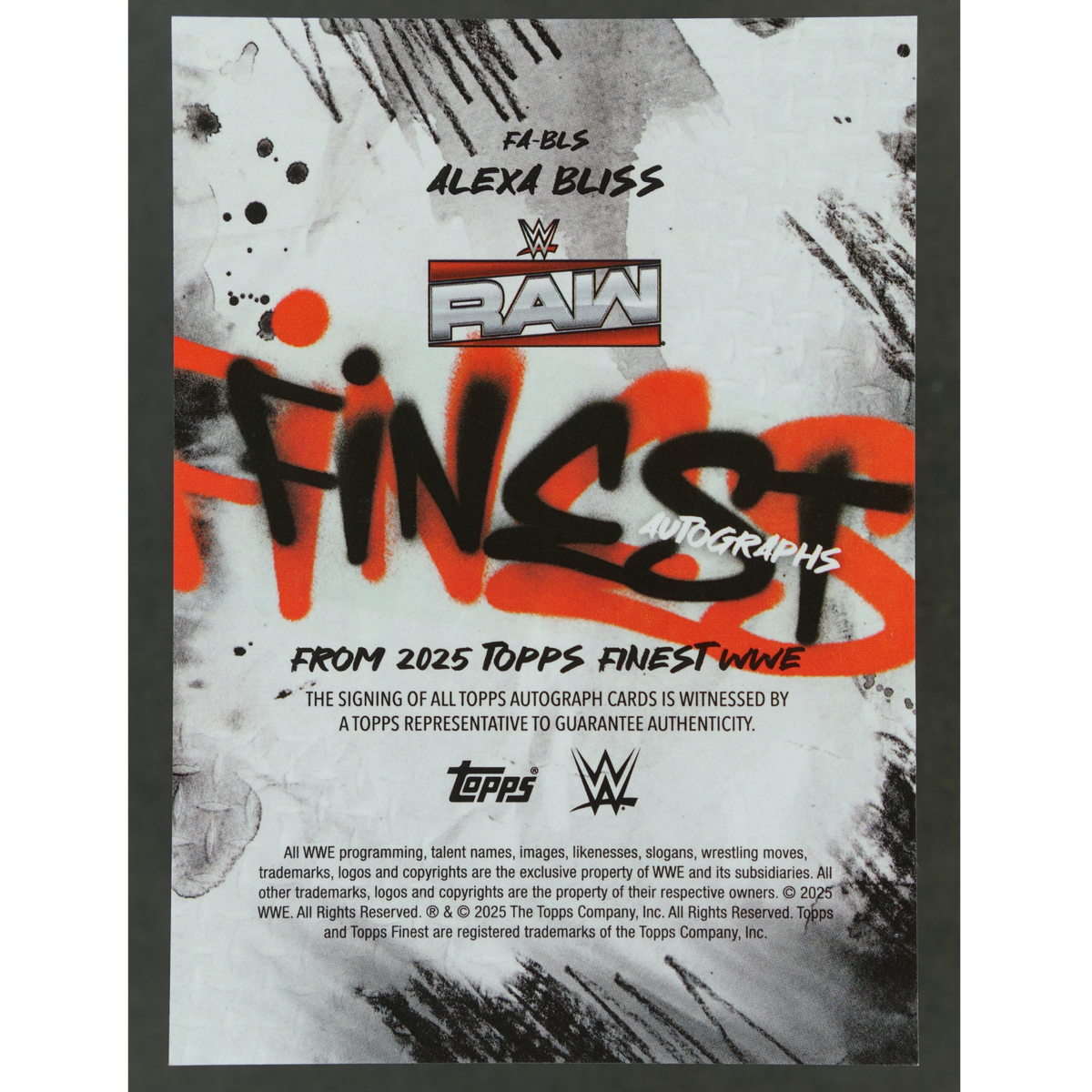 Alexa Bliss 2025 Finest Auto 10/75 #FA-BLS