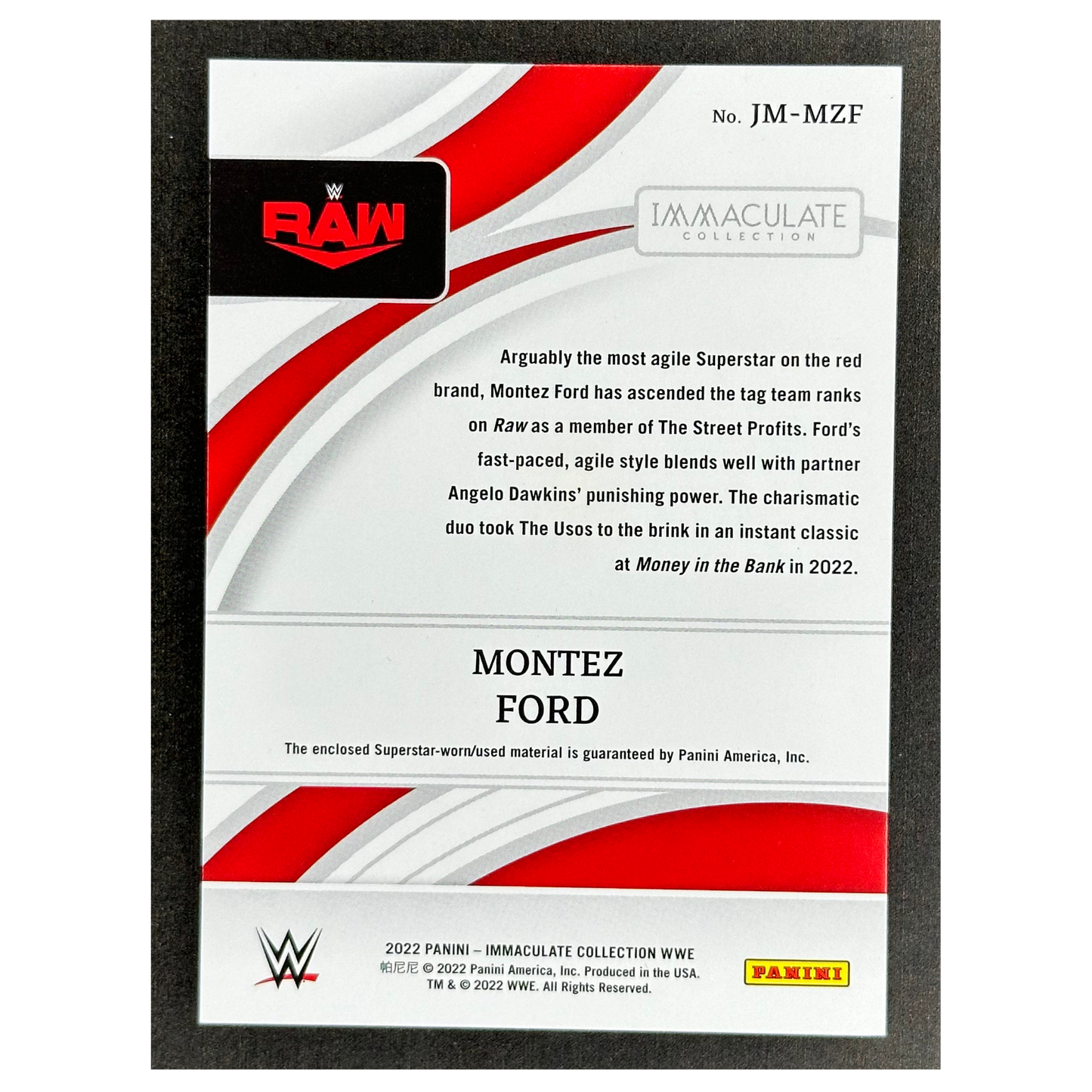 Montez Ford 2022 Immaculate Jumbo Memorabila 2/50 #JM-MZF