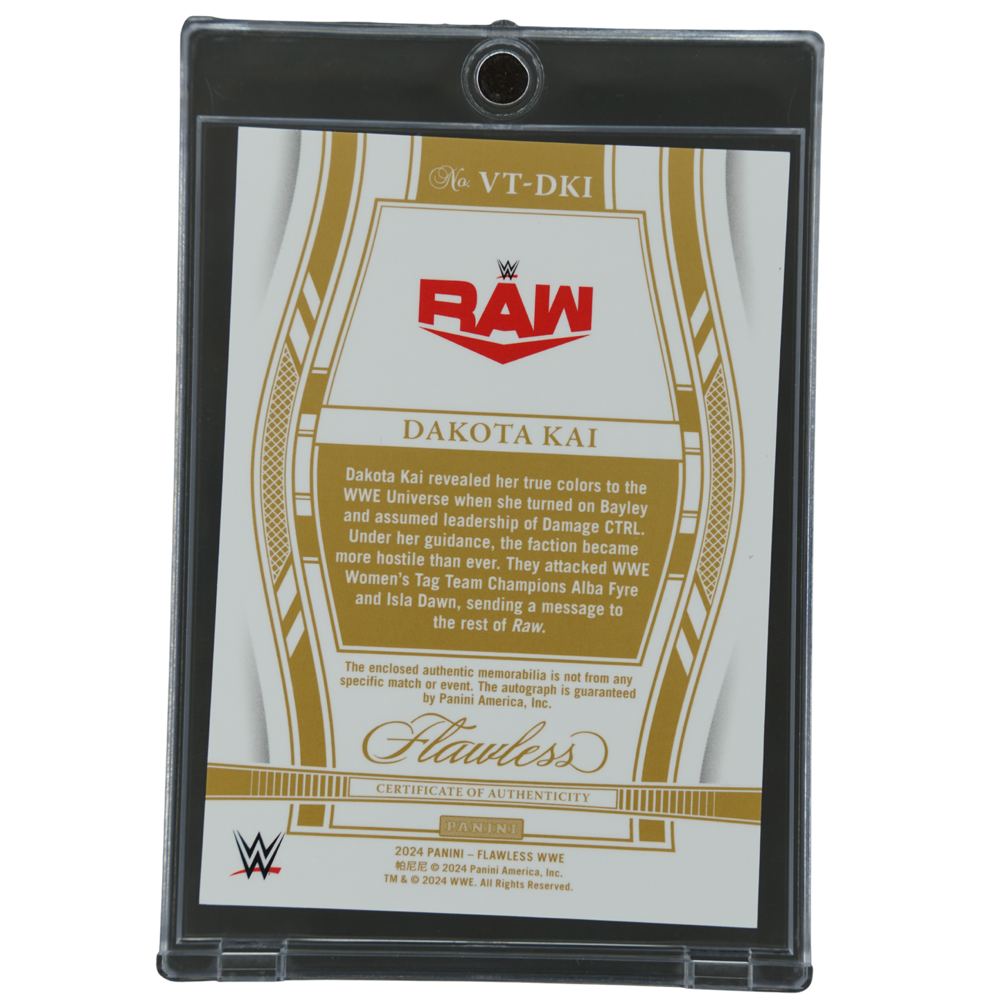 Dakota Kai 2024 Flawless Memorabilia Auto Gold 9/10 #VT-DKI
