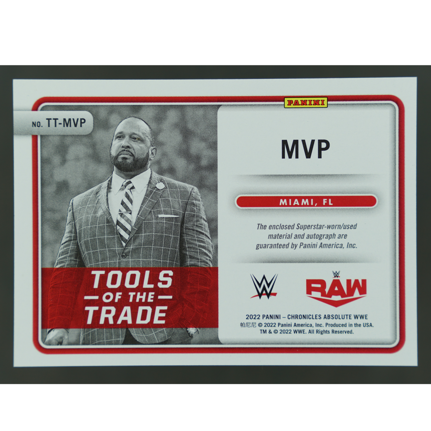 MVP 2022 Chronicles Absolute Tools of the Trade Memorabilia Auto 4/10 #TT-MVP