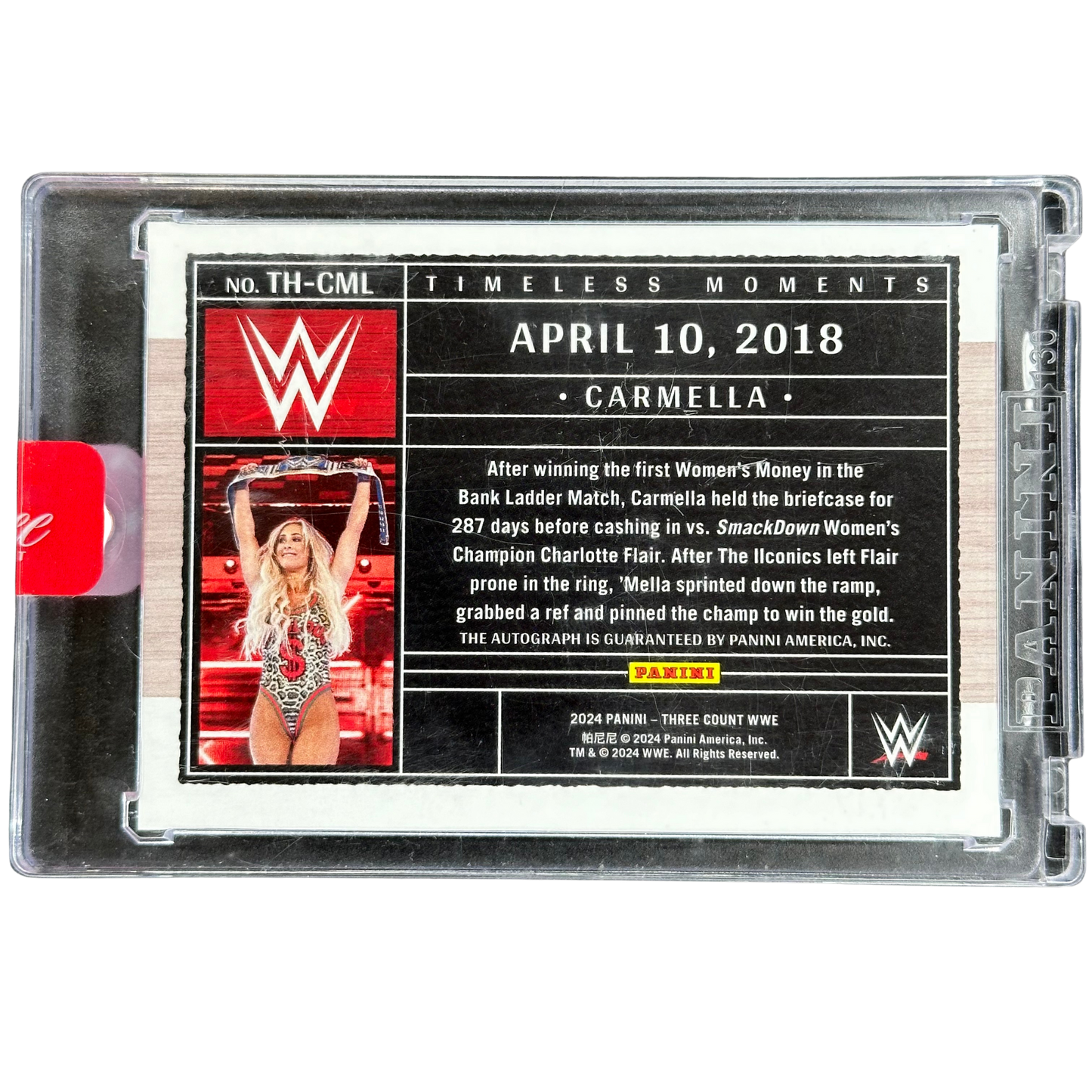Carmella 2024 Three Count Timeless Moments Auto 67/99 #TH-CML