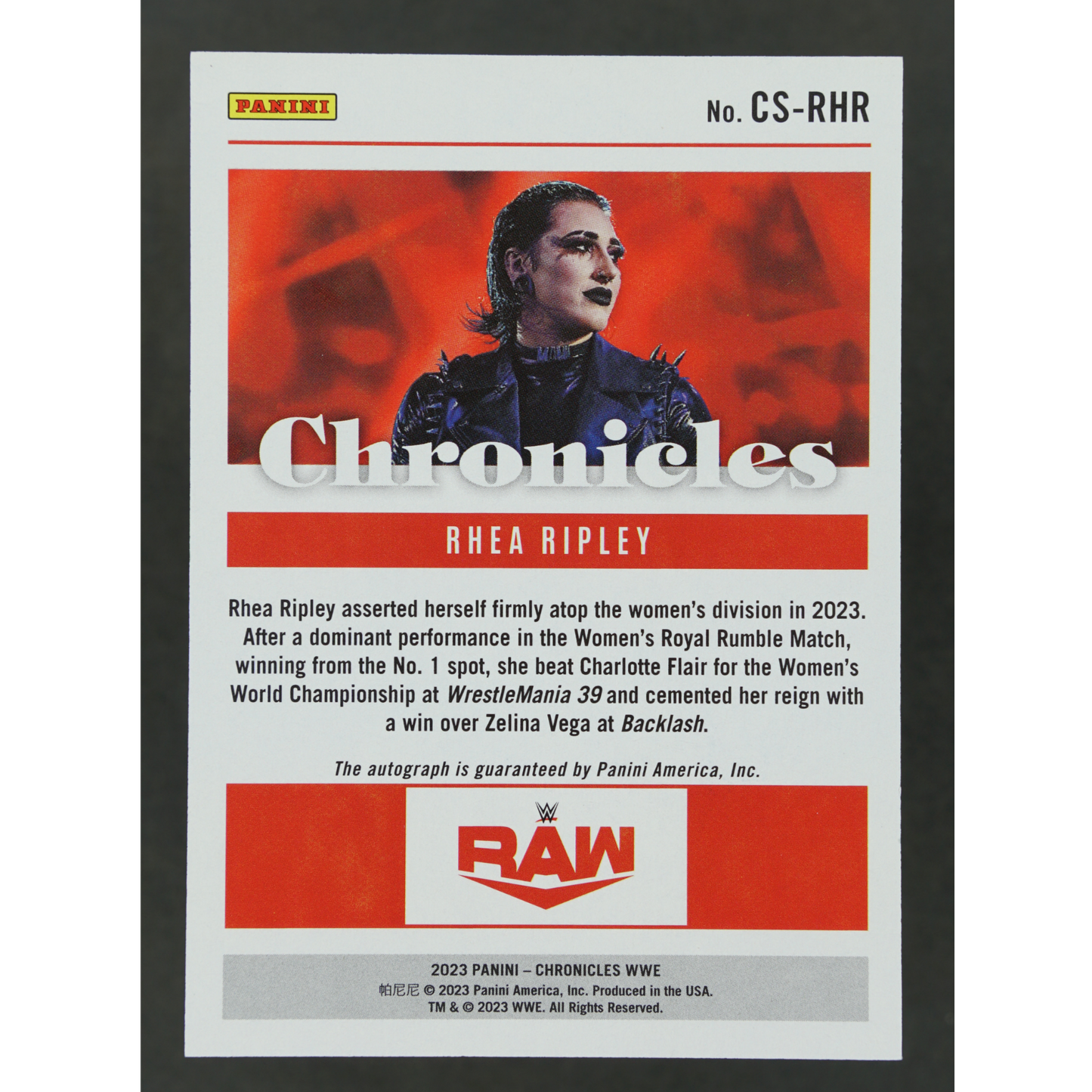 Rhea Ripley 2023 Chronicles Auto #CS-RHR