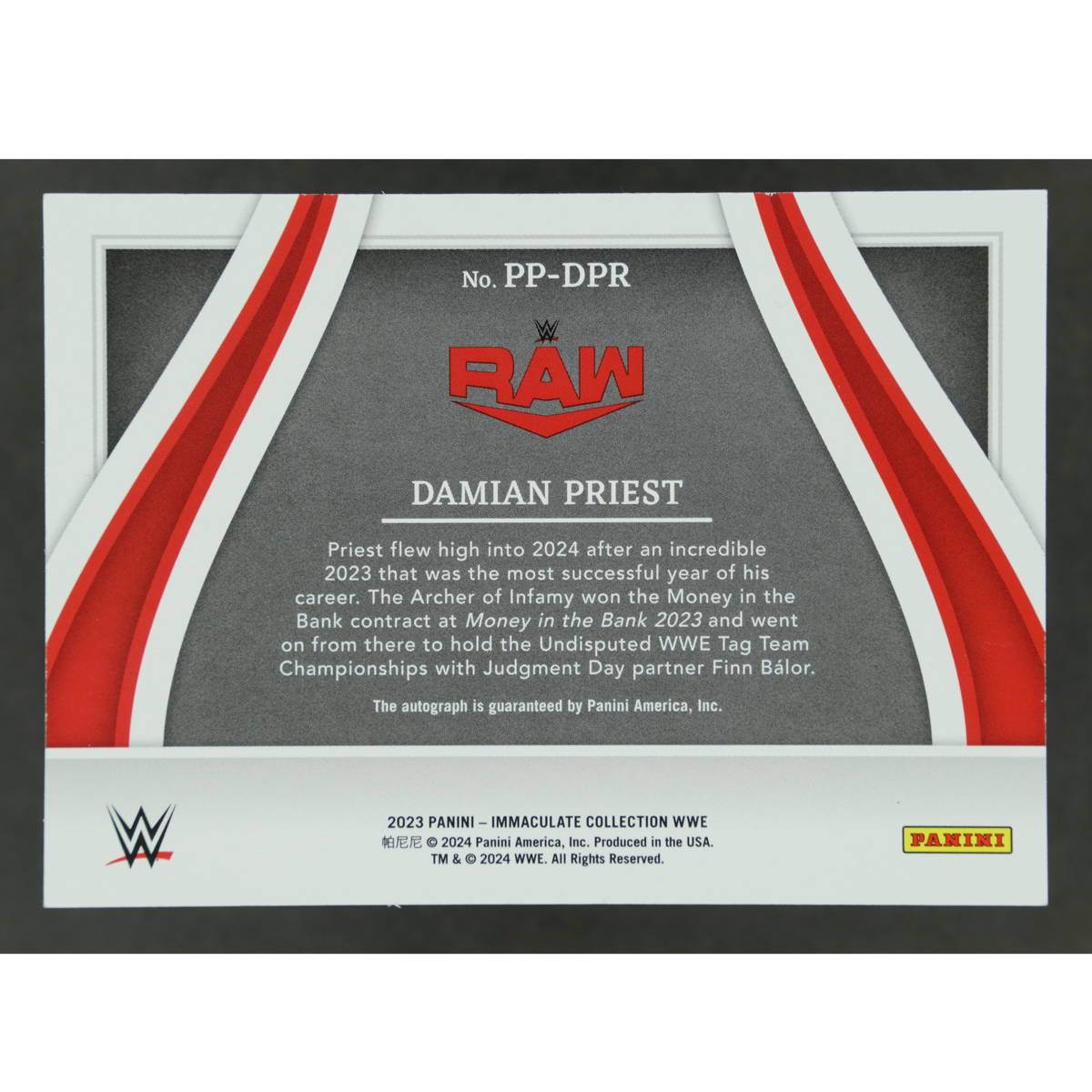 Damian Priest 2023 Immaculate Auto Past and Present 4/99 #PP-DPR
