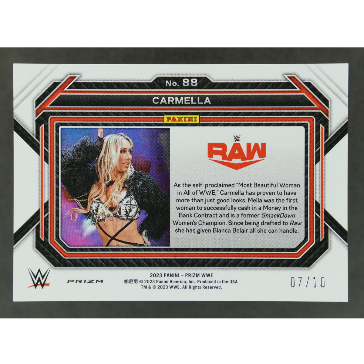Carmella 2023 Prizm Gold 7/10 #88