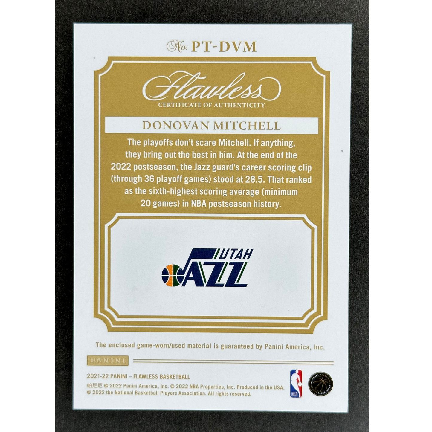 Donovan Mitchell 2021 Flawless Patch 20/20 #PT-DVM