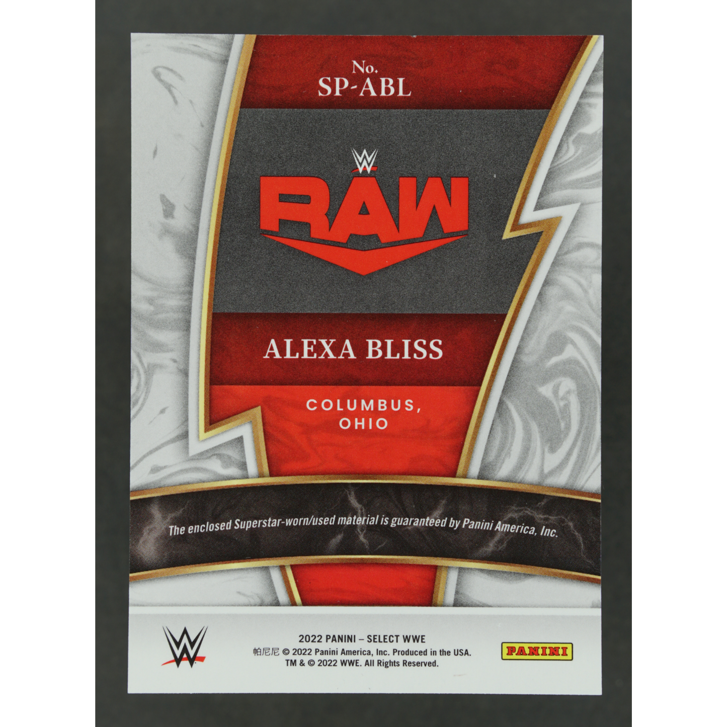 Alexa Bliss 2022 Select Memorabilia #SP-ABL