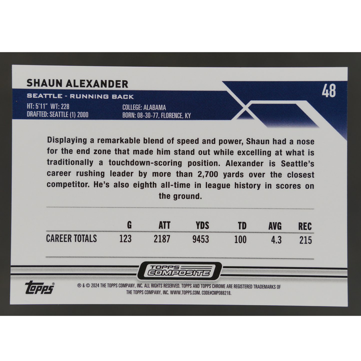 Shaun Alexander 2024 Chrome 9/25 #48