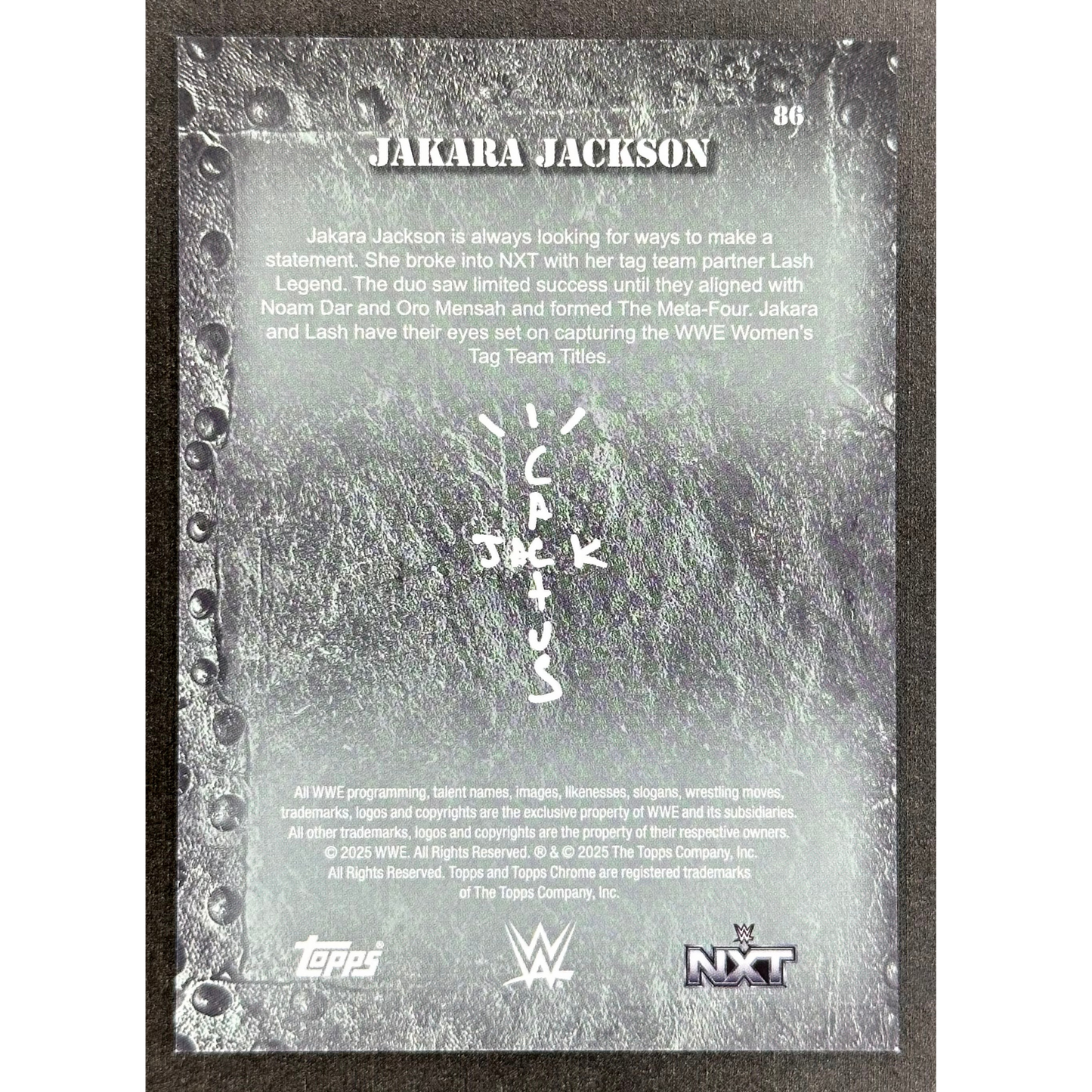 Jakara Jackson 2025 Cactus Jack Gold 8/50 #86