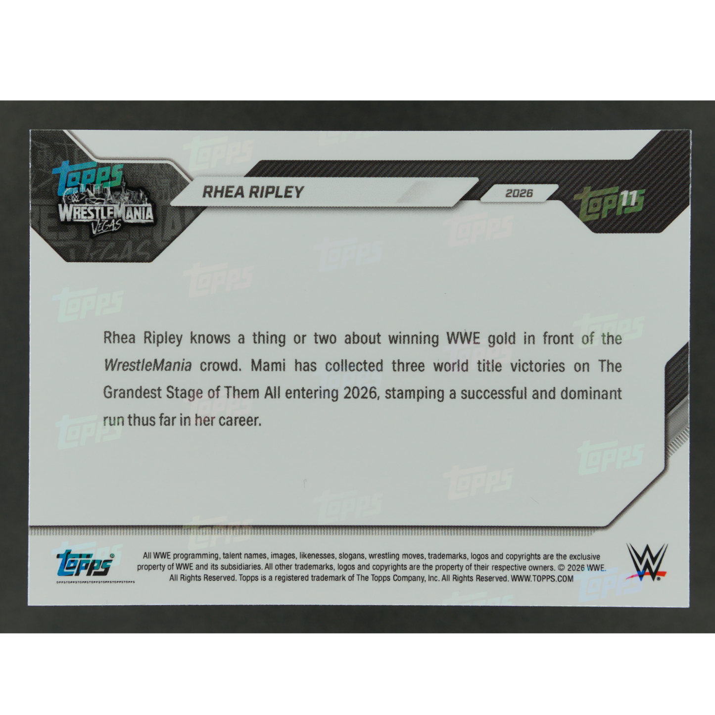 Rhea Ripley 2026 Topps Now Wrestlemania Vegas #11