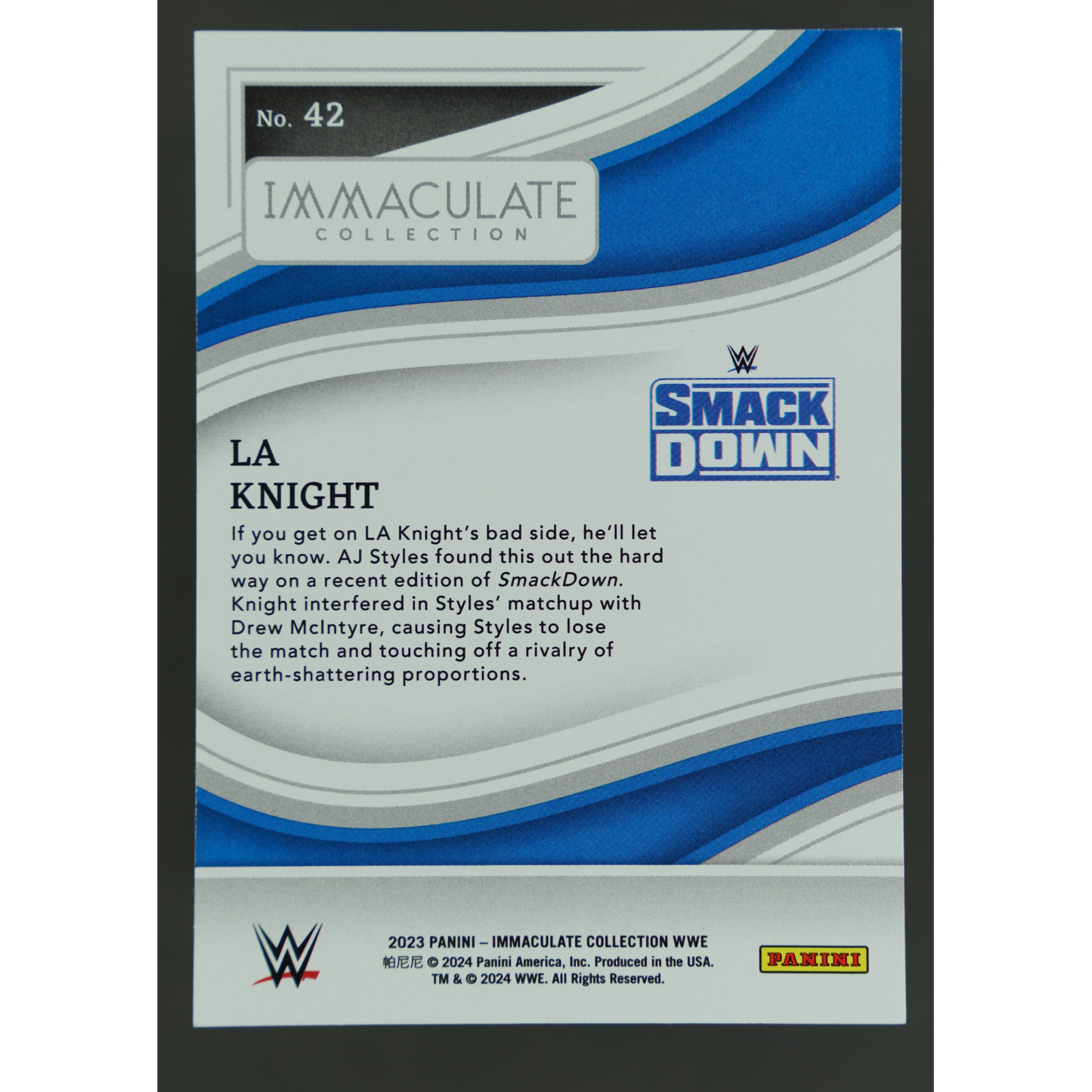 LA Knight 2023 Immaculate 8/10 #42