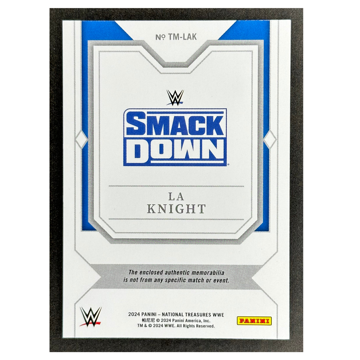 LA Knight 2024 National Treasures Time Line Memorabilia 28/99 #TM-LAK