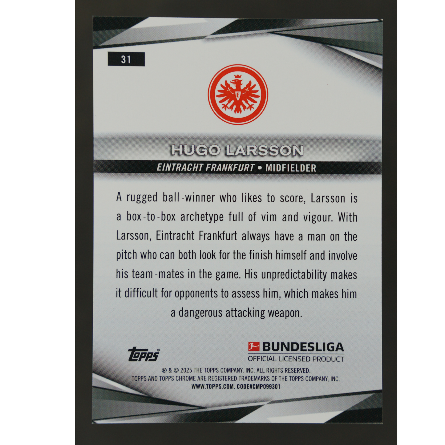 Hugo Larsson 2025 Chrome 124/199 #31