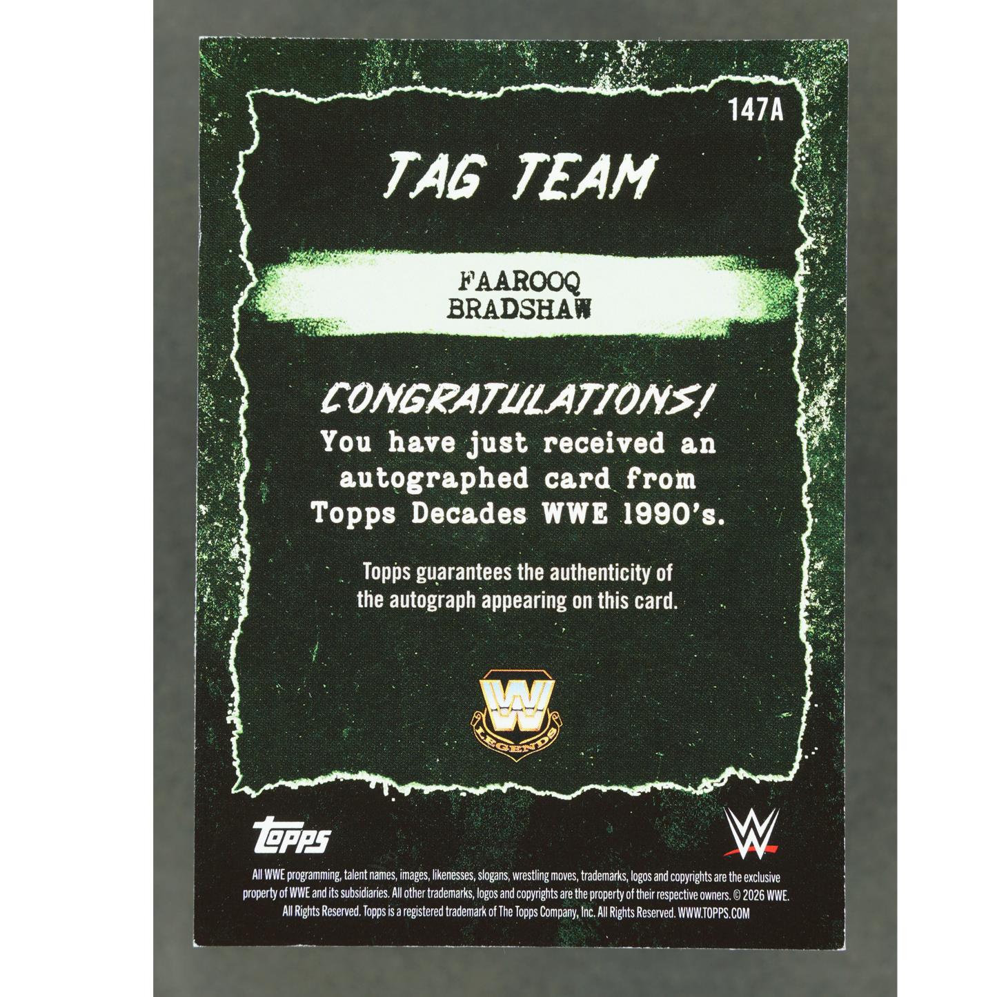 Acolytes (Farooq und Bradshaw) 2026 WWE Decades Tag Team Auto 97/99 #147A