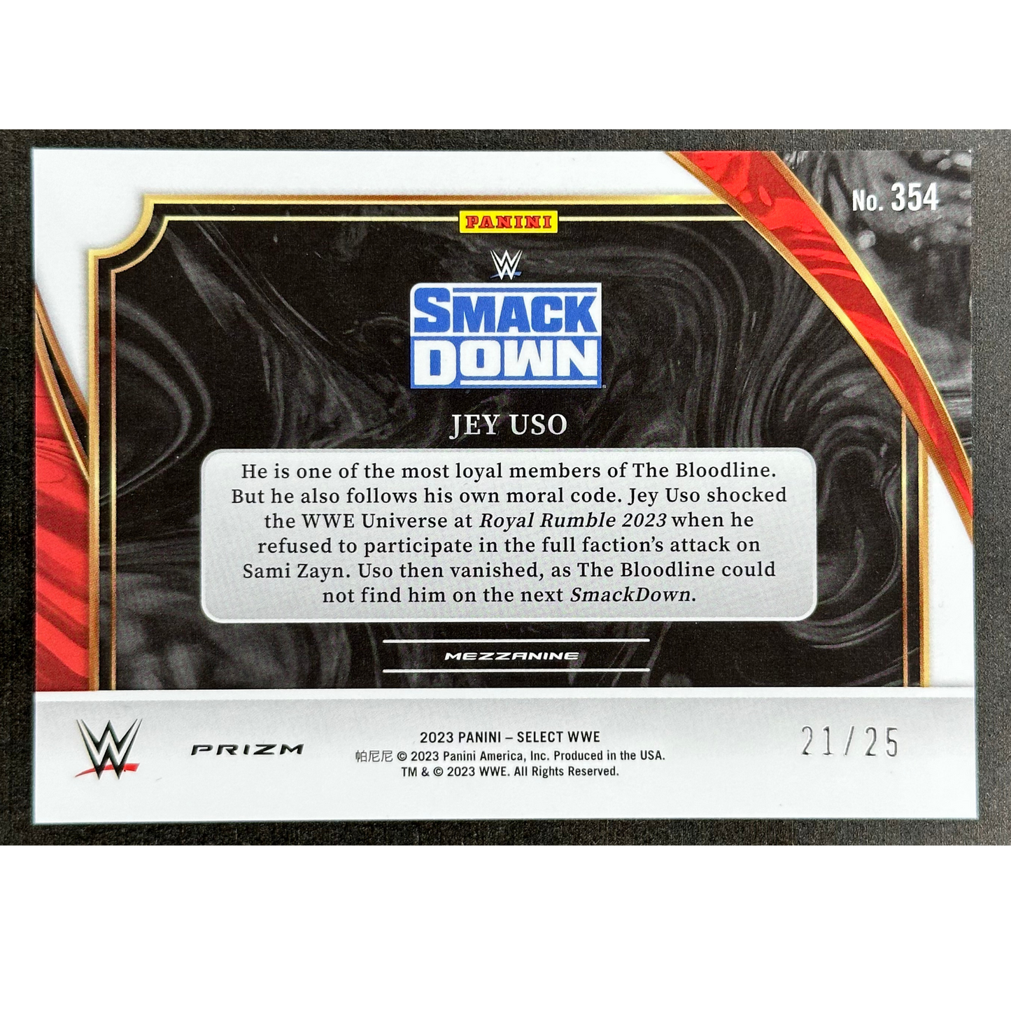 Jey Uso 2023 Select Tie-Die 21/25 #354