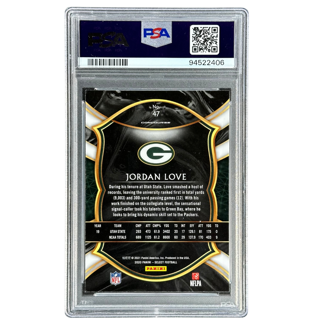 Jordan Love 2020 Select RC Rookie Card PSA 10 #47
