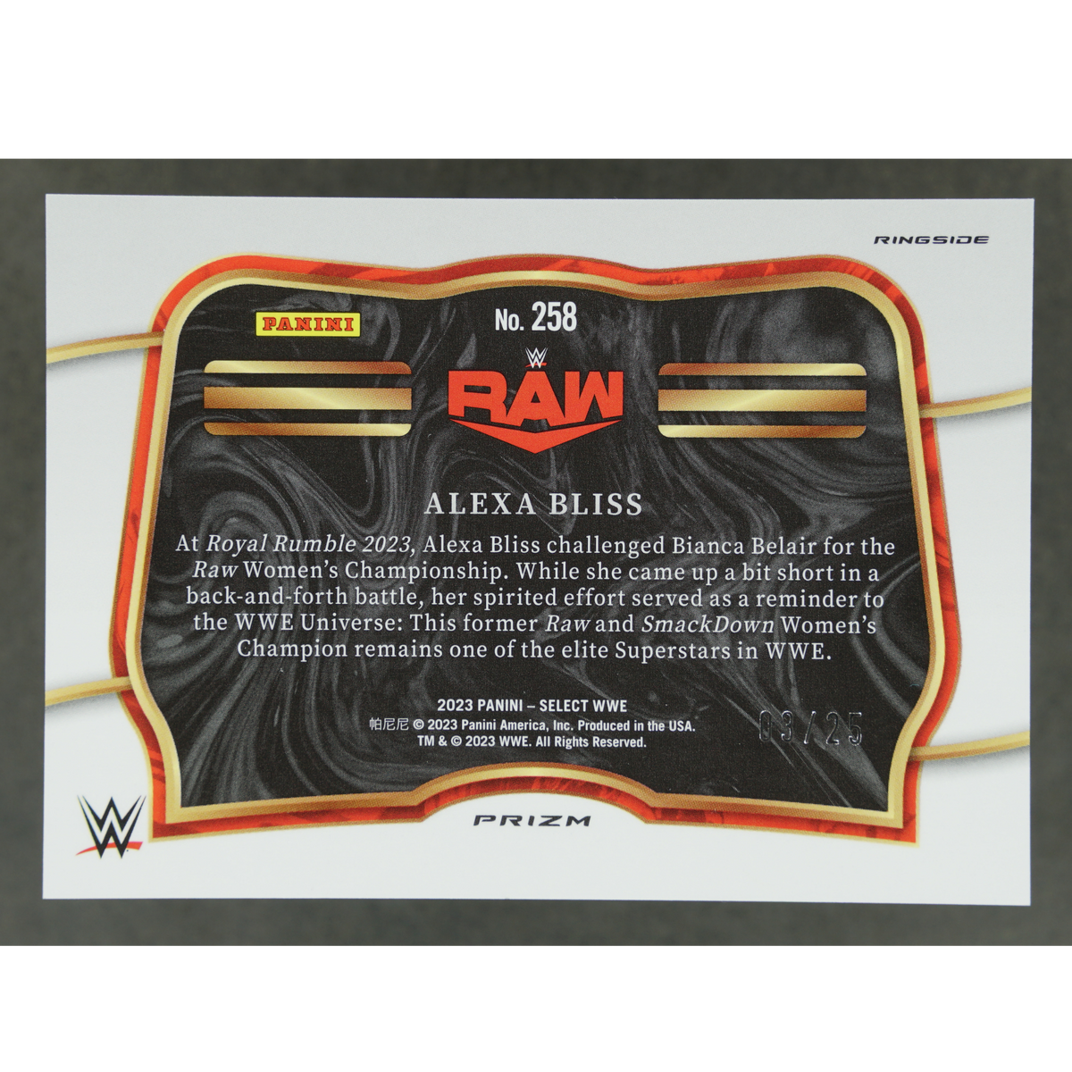 Alexa Bliss 2023 Select Ringside Tie-Dye 3/25 #258