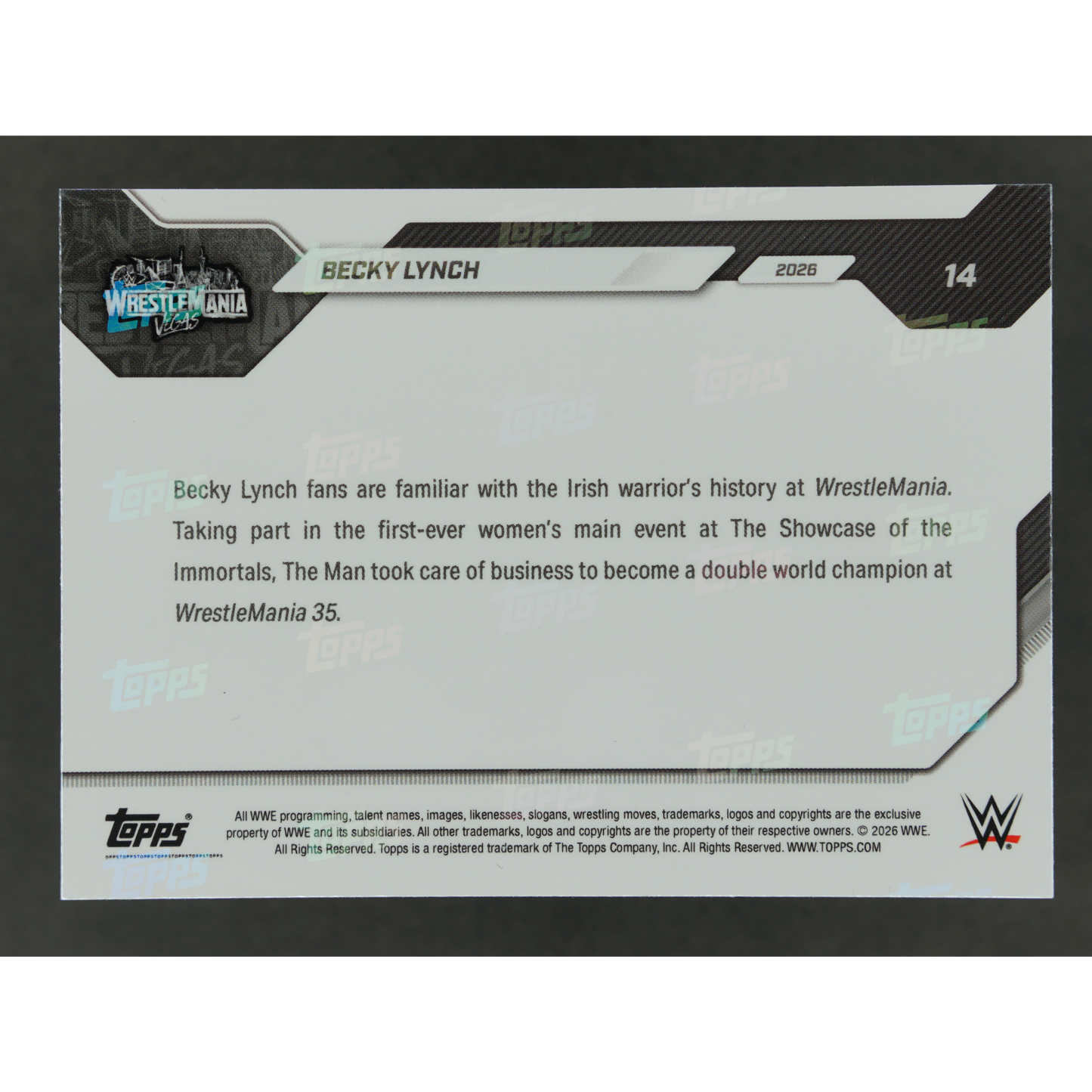 Becky Lynch 2026 Topps Now Wrestlemania Vegas #14