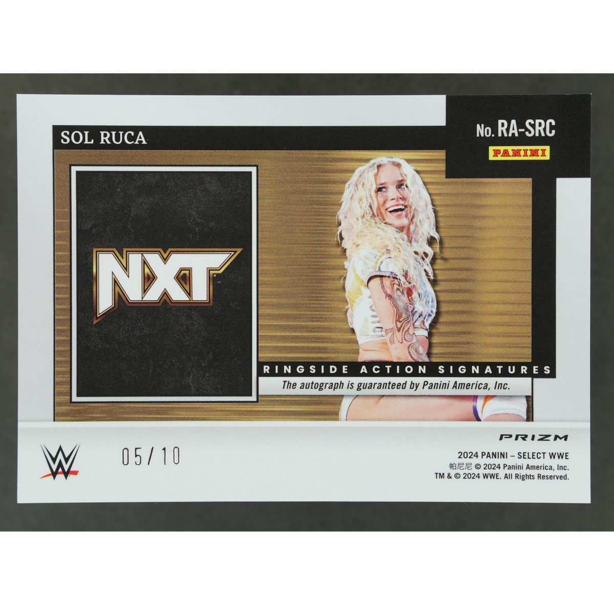 Sol Ruca 2024 Select Ringside Action Signatures Gold Auto 5/10 #RA-SRC