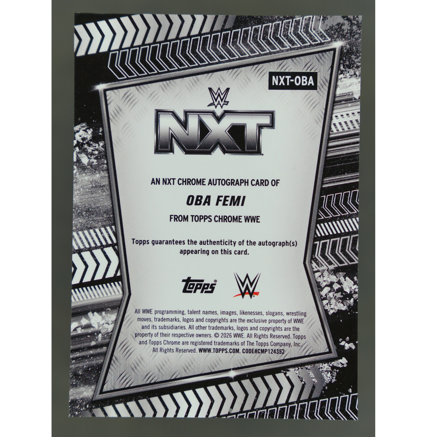 Oba Femi 2026 Chrome NXT Auto #NXT-OBA